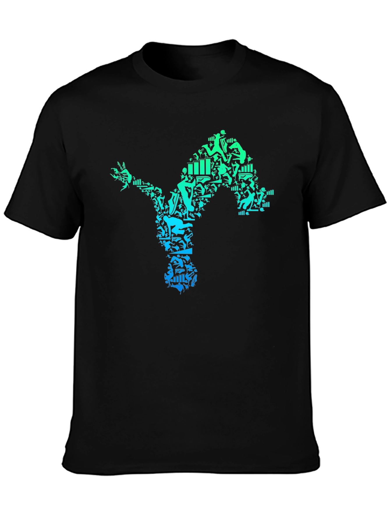 Athlete Silhouette Graphic Tee - Black