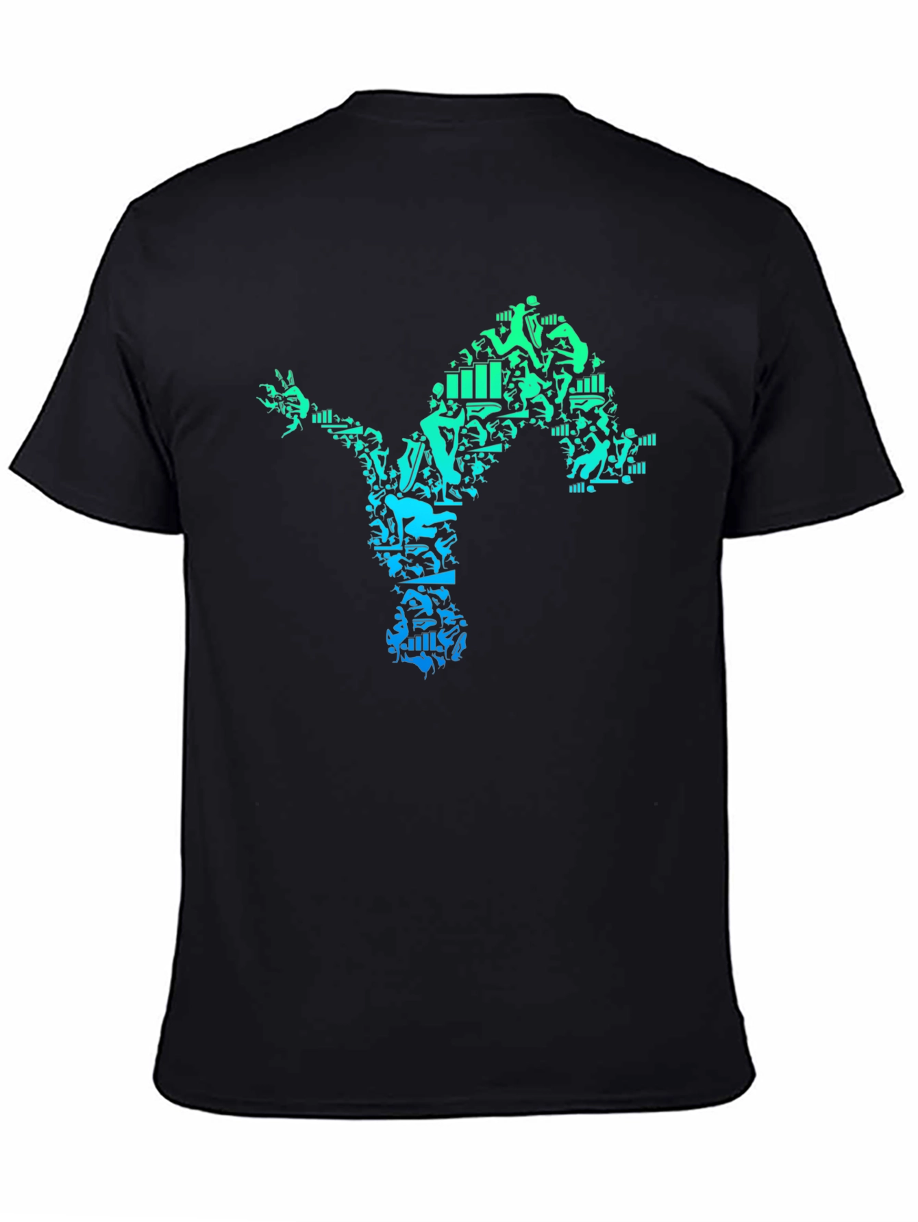 Athlete Silhouette Graphic Tee - Black