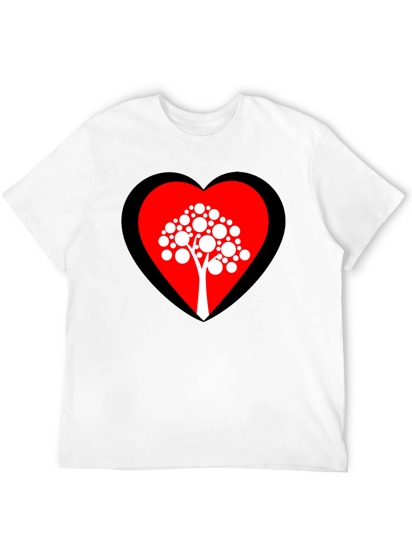 Heart Tree Graphic Tee - Black Cotton Blend Shirt