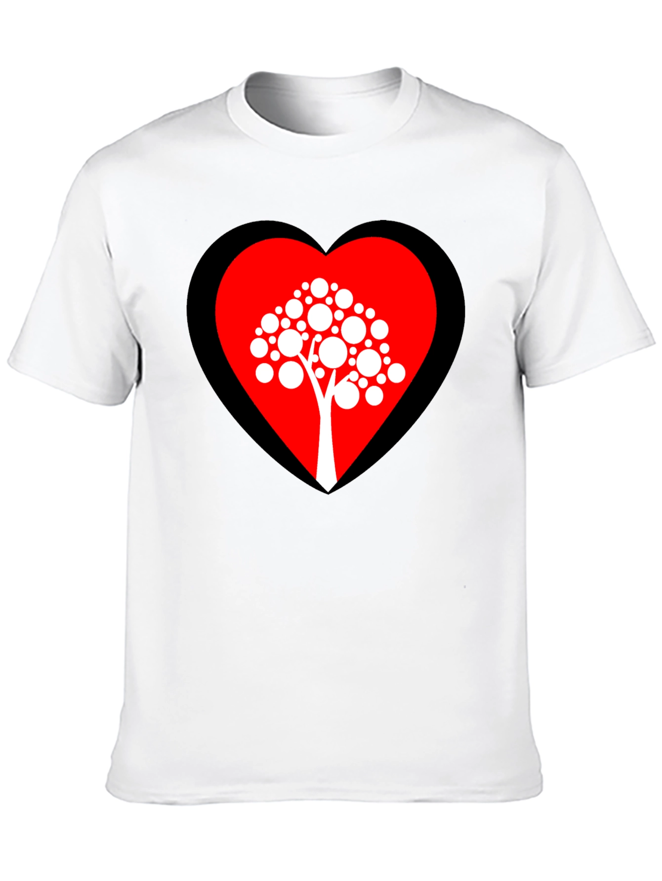 Heart Tree Graphic Tee - Black Cotton Blend Shirt