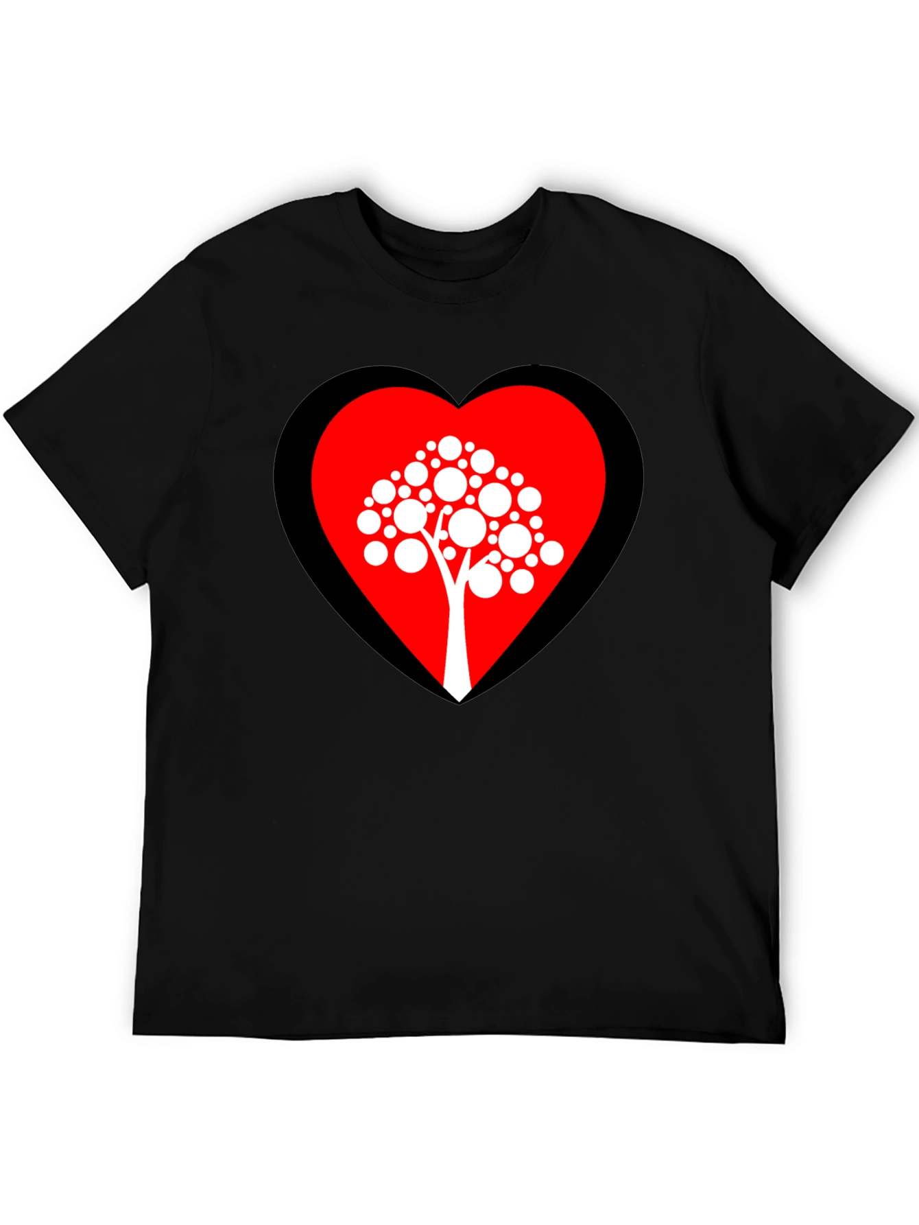 Heart Tree Graphic Tee - Black Cotton Blend Shirt