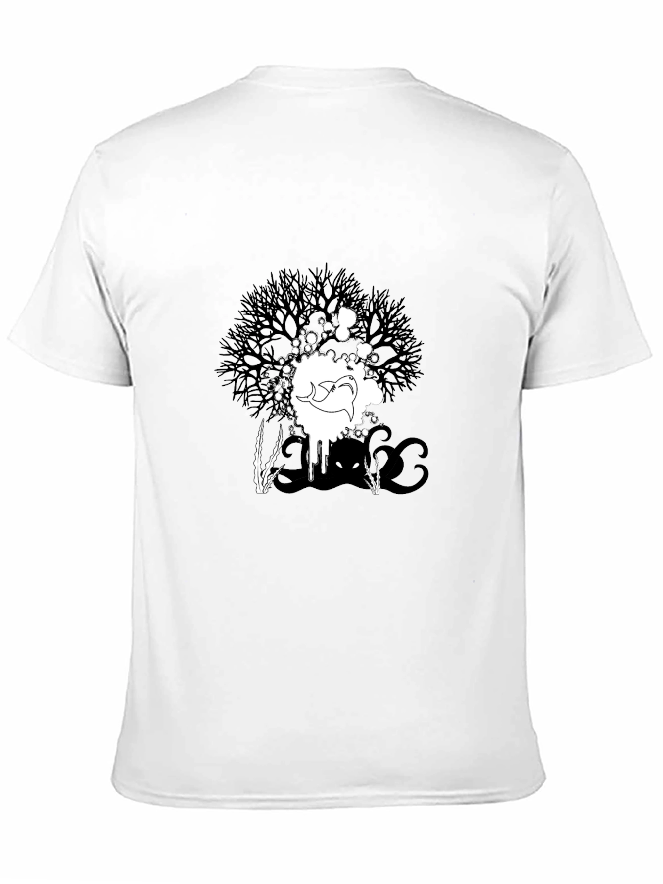 Abstract Graphic Print Tee - Black Casual T-Shirt