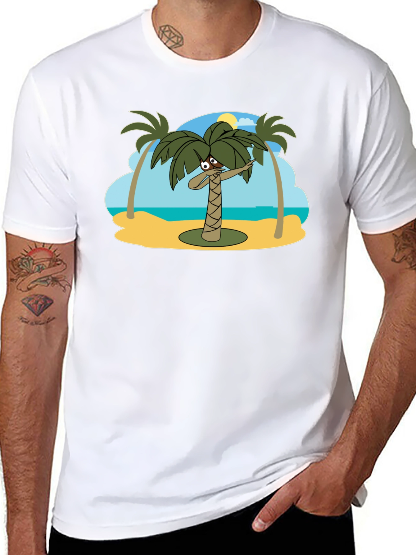 Dabbing Palm Tree Black T-Shirt