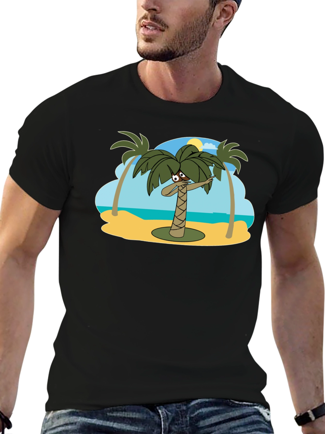 Dabbing Palm Tree Black T-Shirt