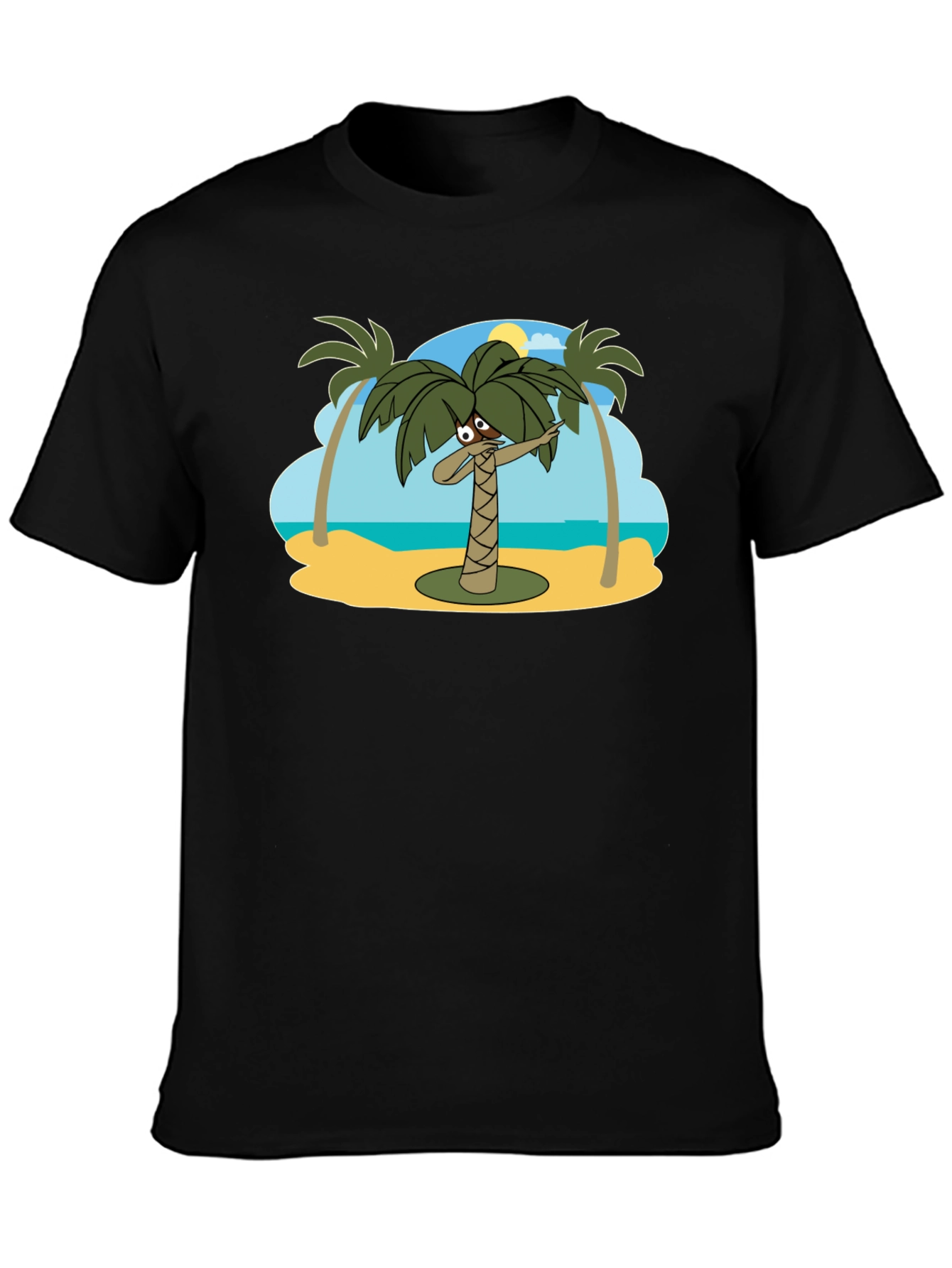 Dabbing Palm Tree Black T-Shirt