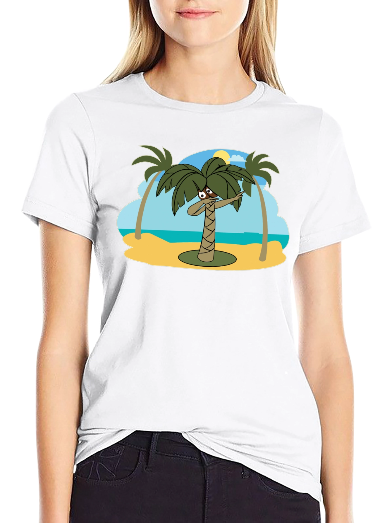 Dabbing Palm Tree Black T-Shirt