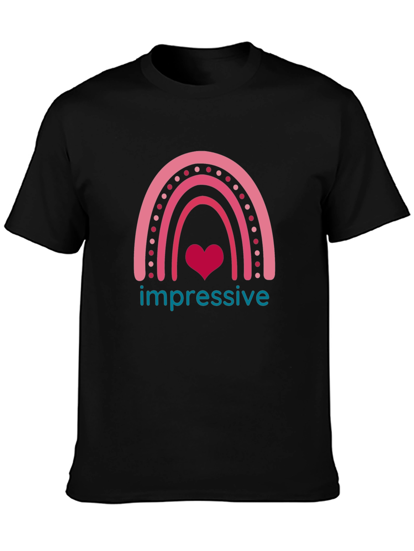 Impressive Heart Rainbow Graphic T-Shirt