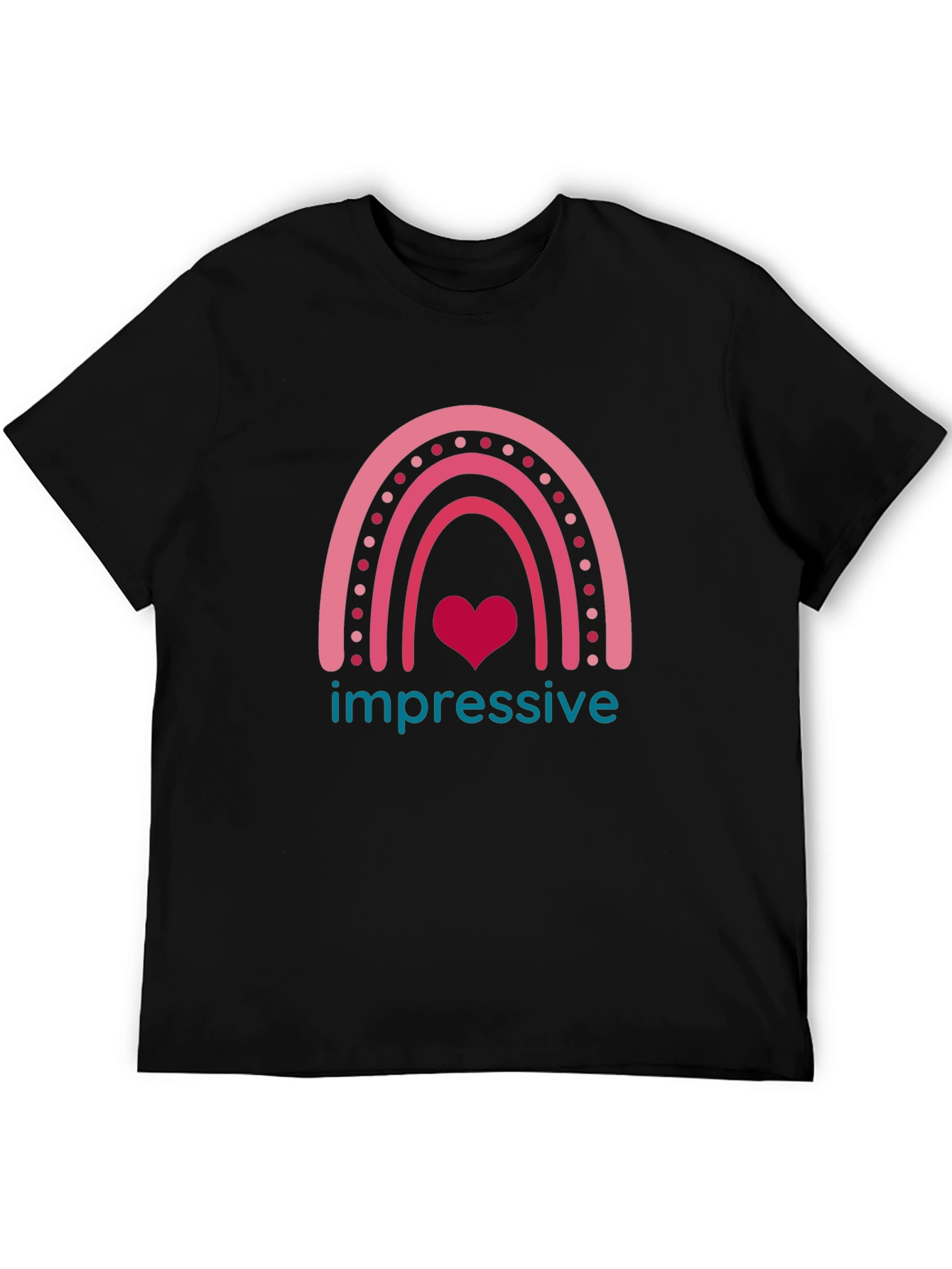 Impressive Heart Rainbow Graphic T-Shirt