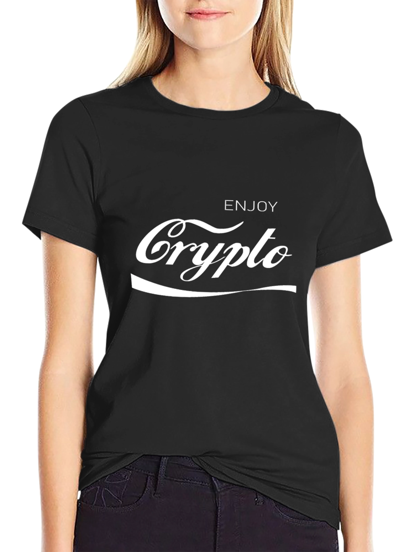 Enjoy Crypto Black T-Shirt - Stylish Bitcoin Tee