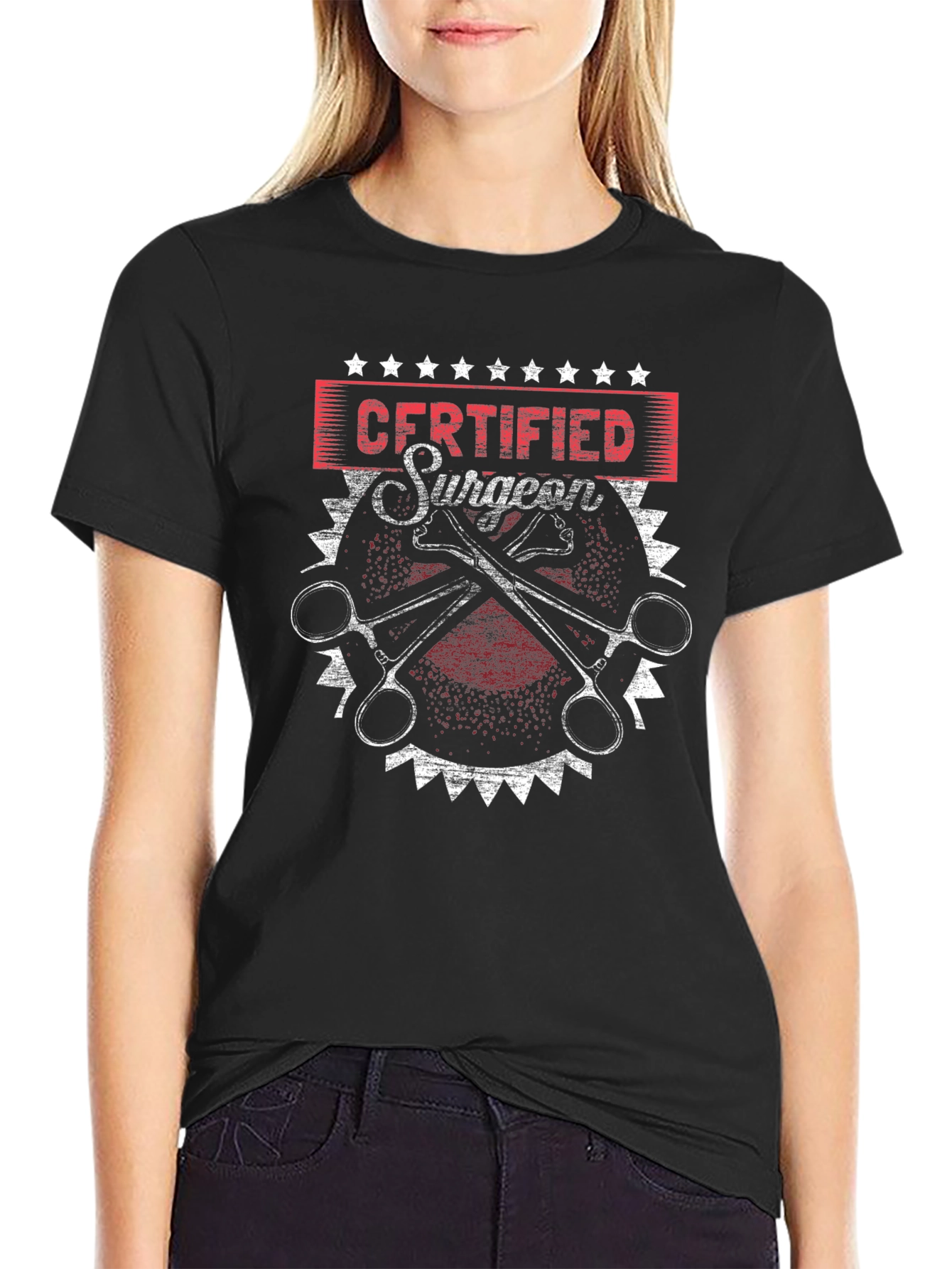 Certified Surgeon Graphic T-Shirt - Black Cotton