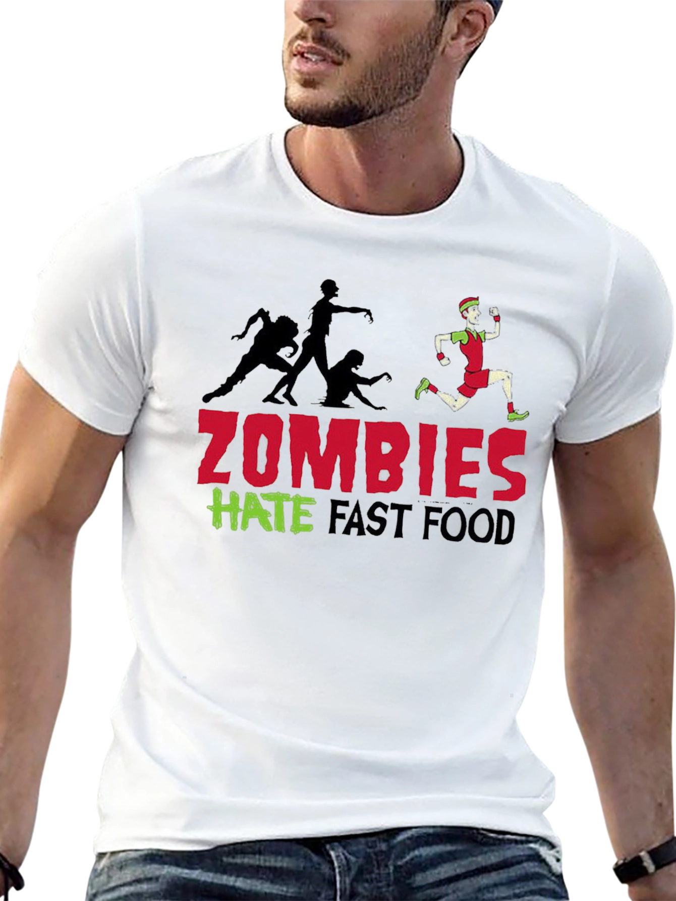 Zombies Hate Fast Food Graphic Tee