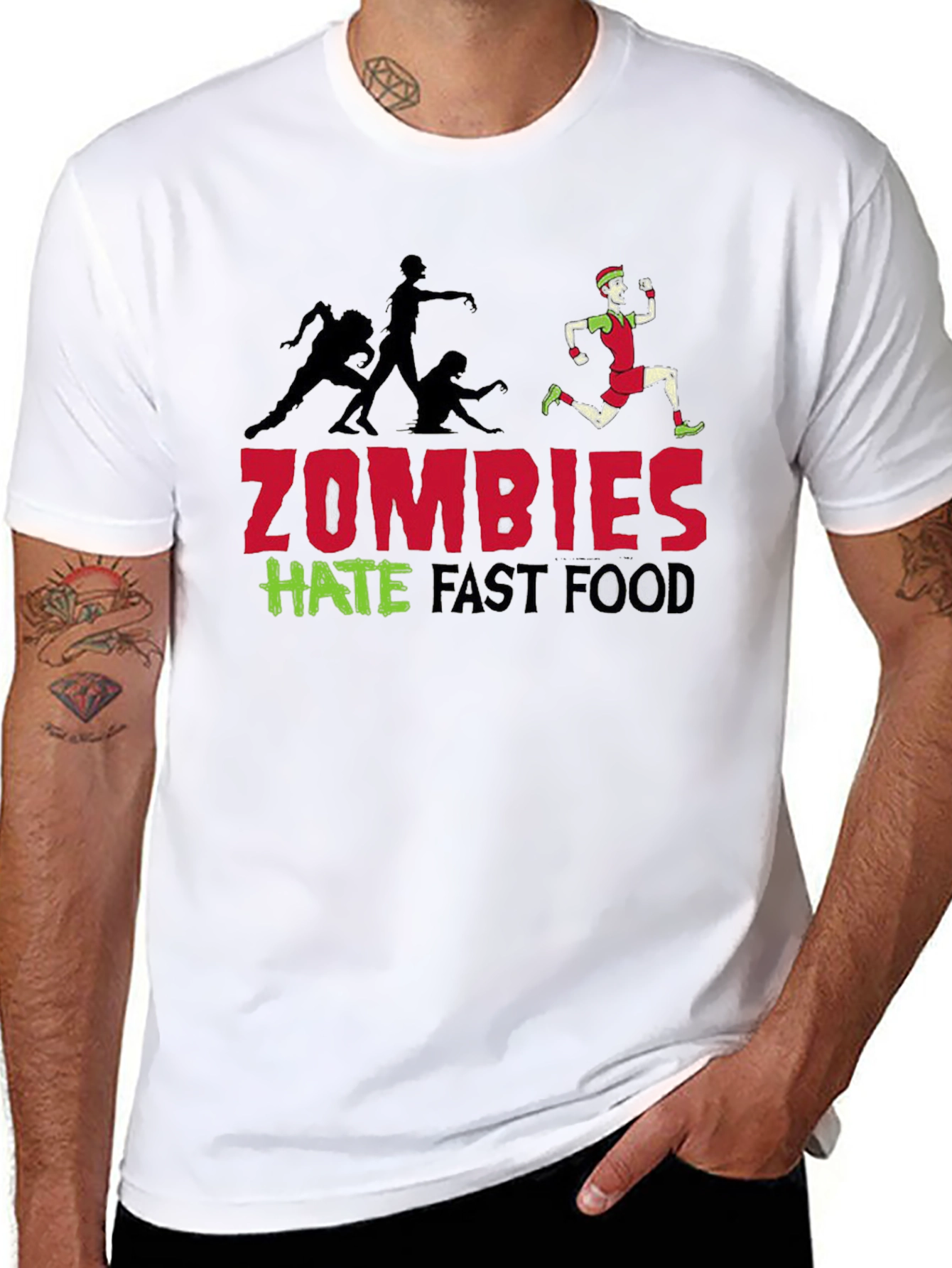 Zombies Hate Fast Food Graphic Tee