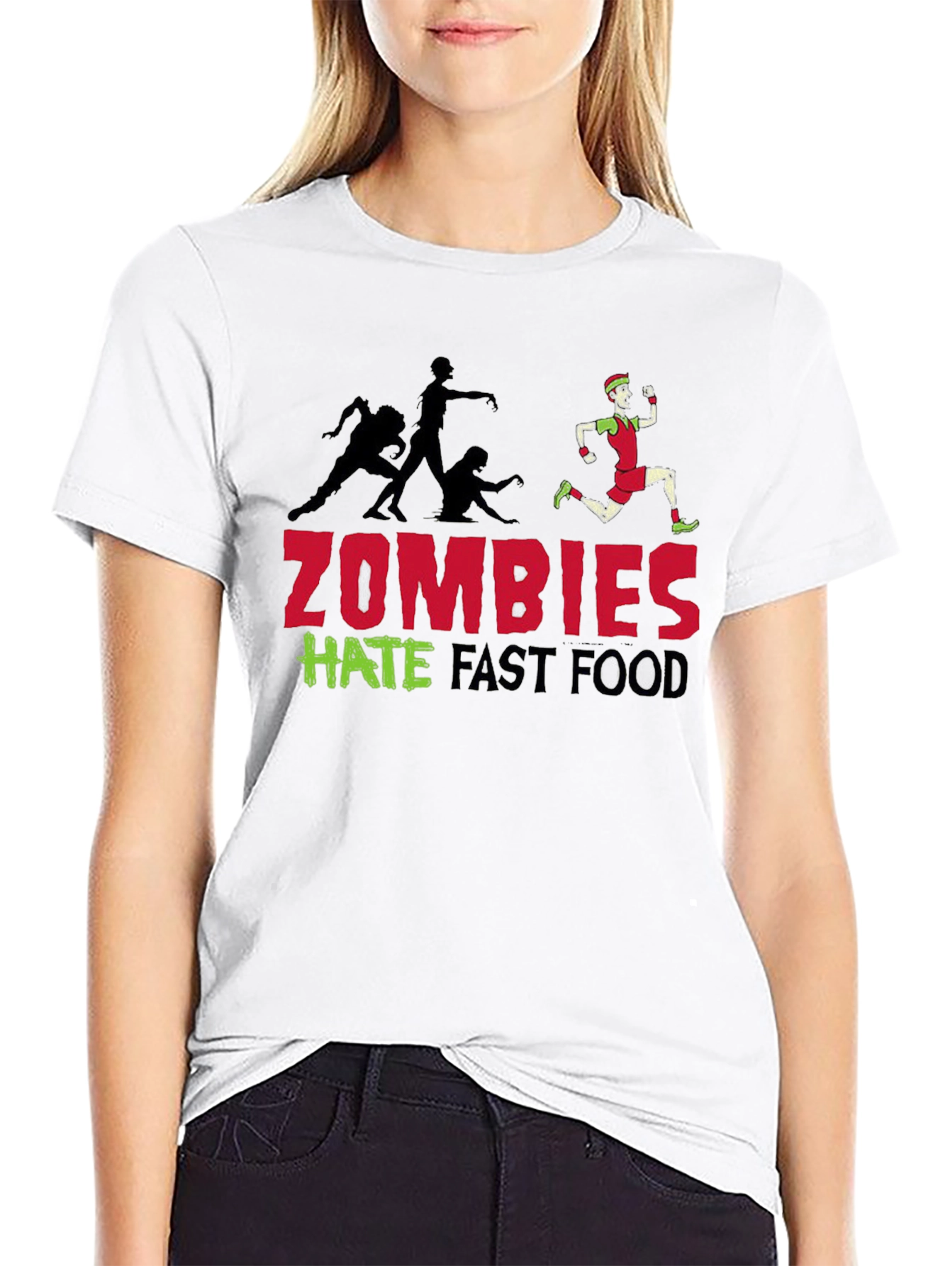 Zombies Hate Fast Food Graphic Tee