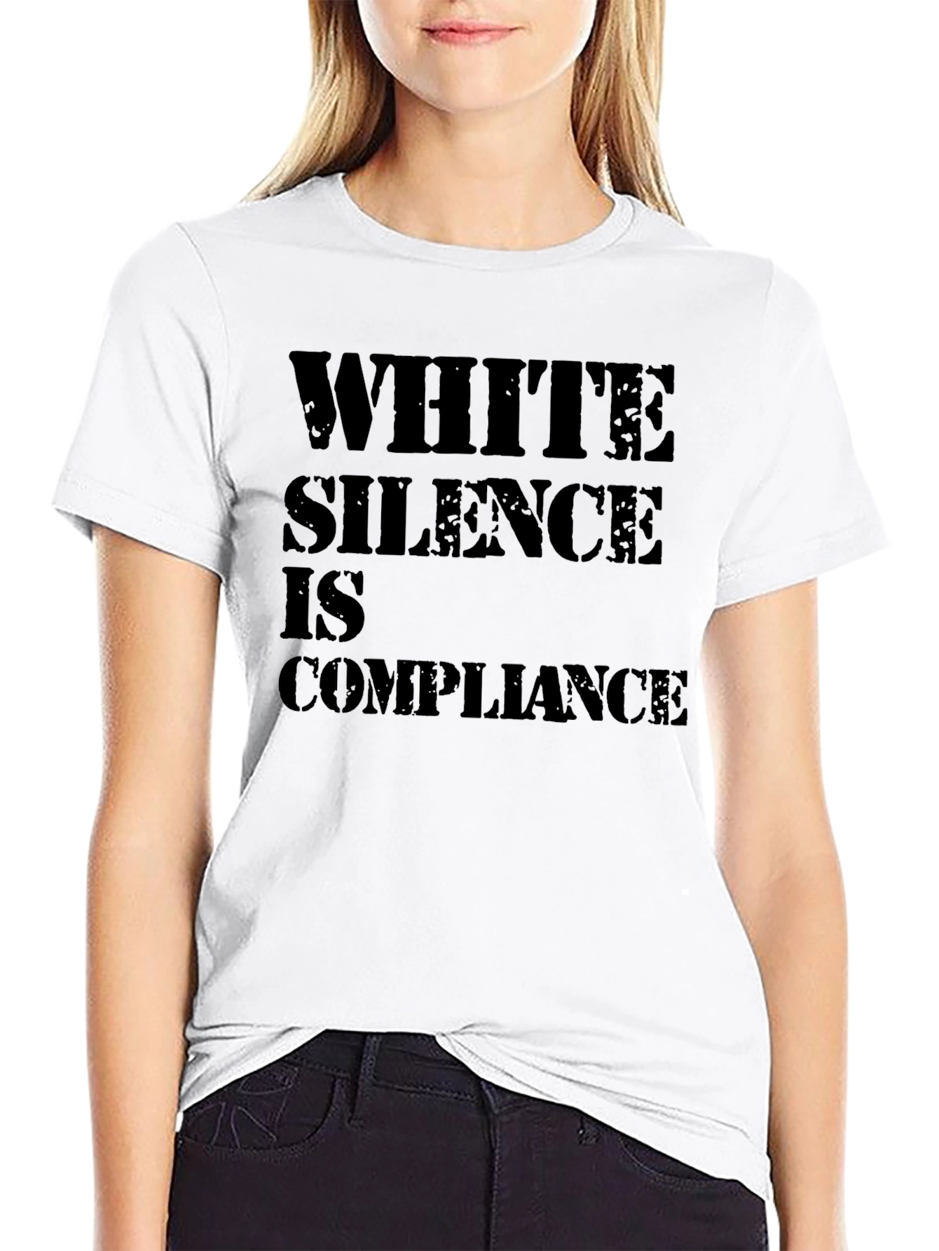 White Silence is Compliance T-Shirt - Statement Tee
