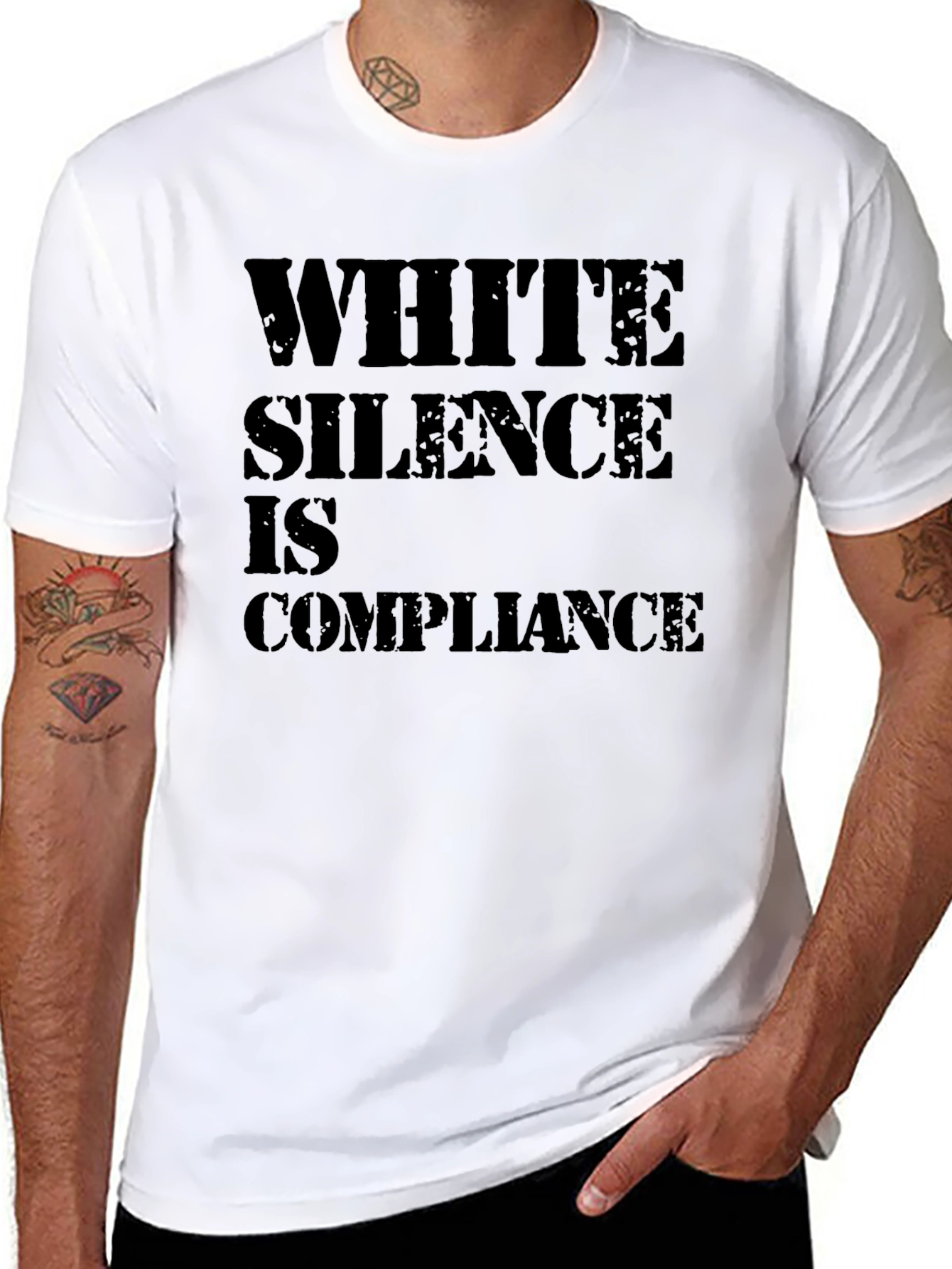 White Silence is Compliance T-Shirt - Statement Tee