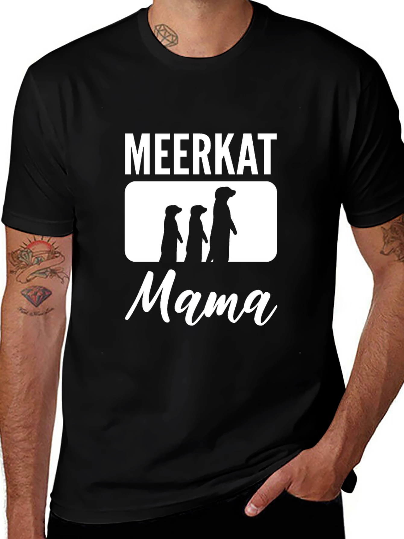 Meerkat Mama Graphic T-Shirt - Black