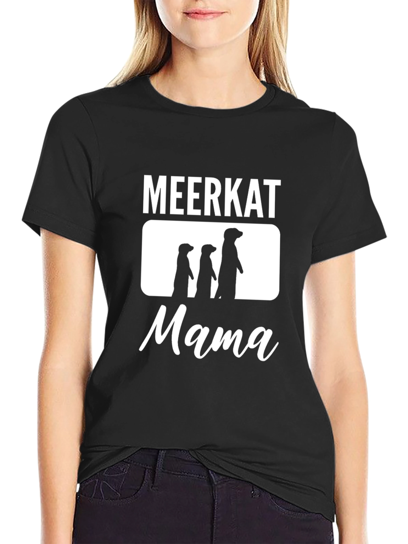 Meerkat Mama Graphic T-Shirt - Black
