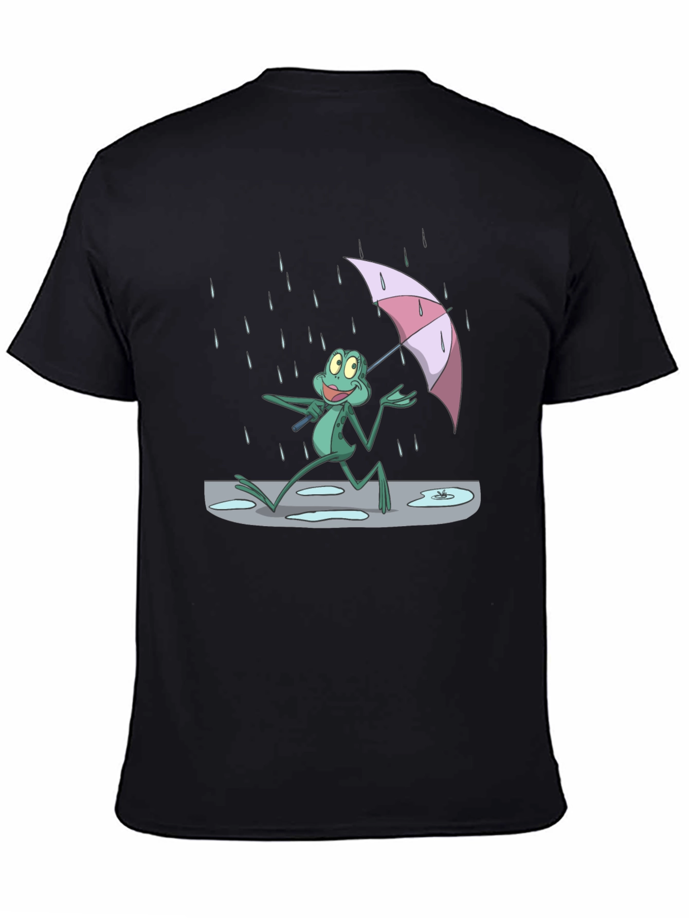 Frog Under Umbrella T-Shirt - Cartoon Print