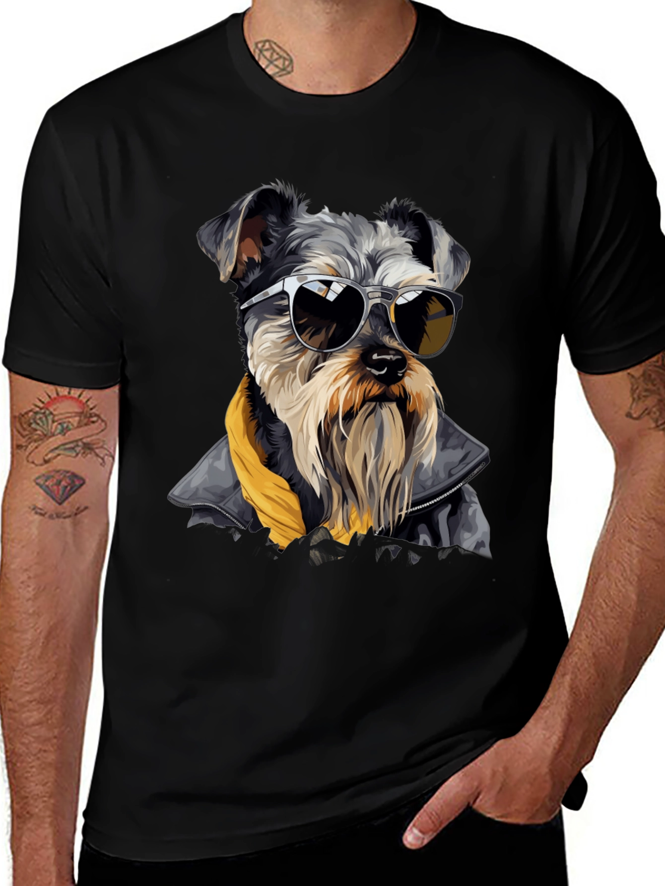 Cool Dog Graphic Tee - Black