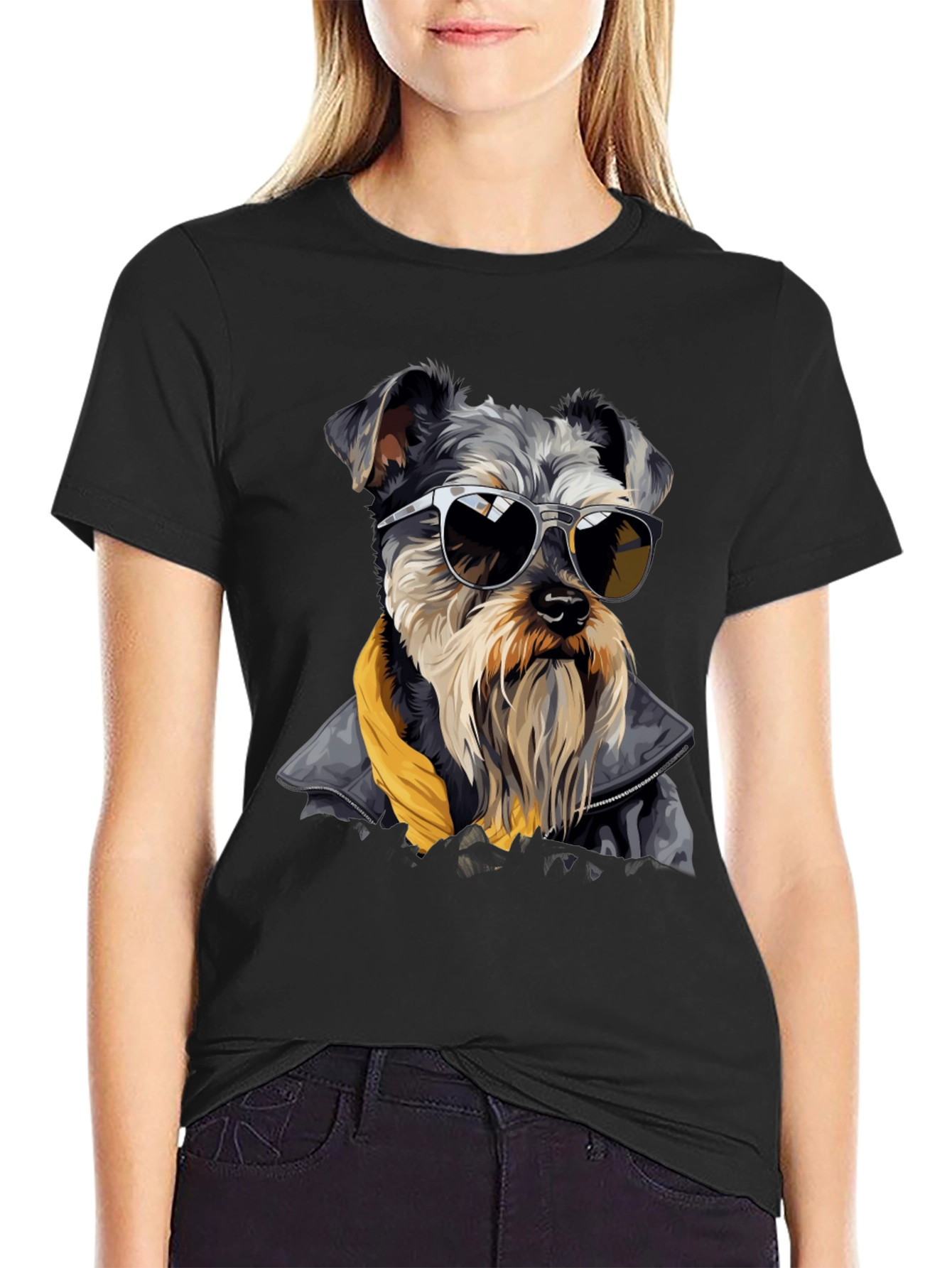 Cool Dog Graphic Tee - Black