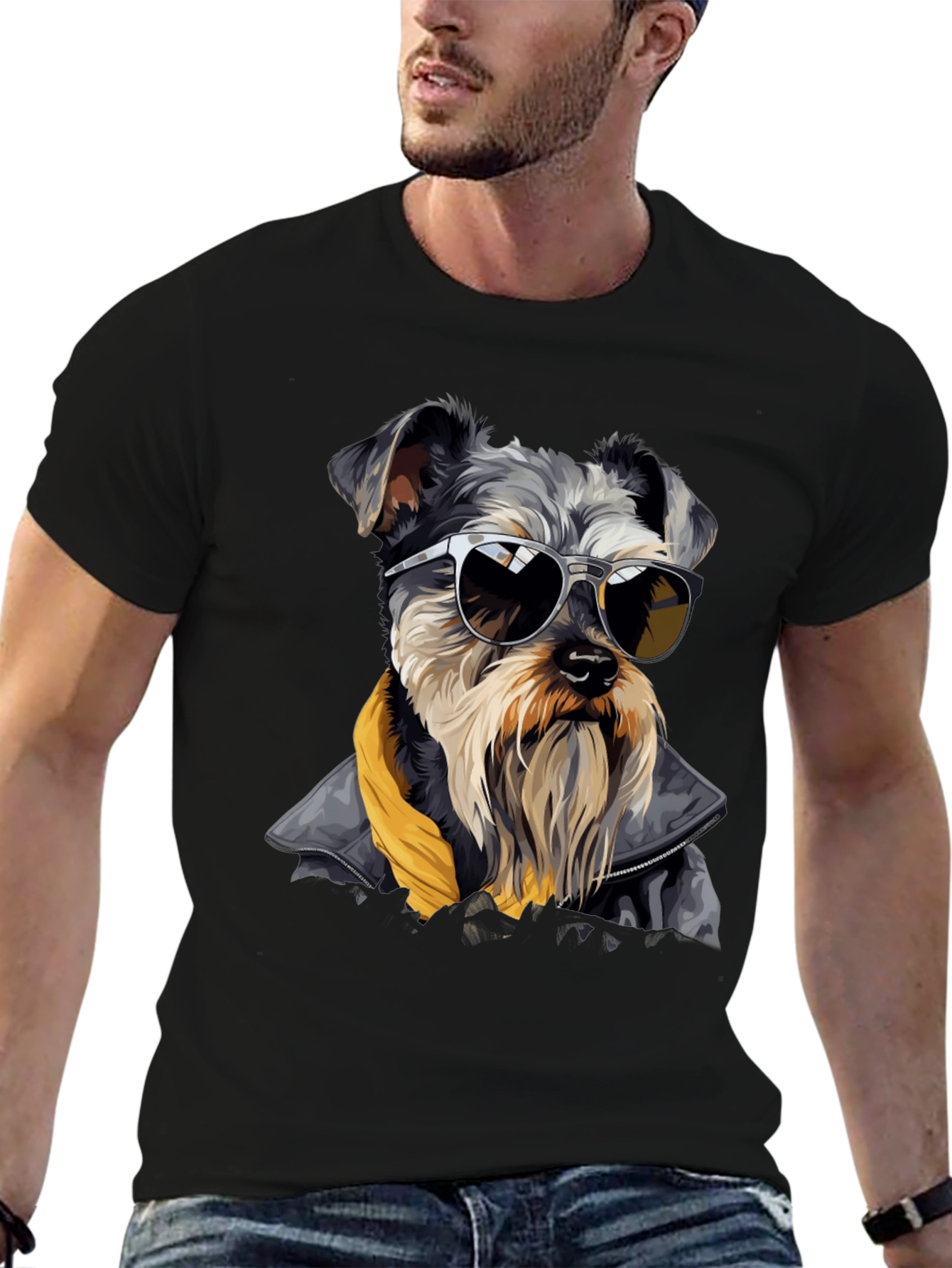 Cool Dog Graphic Tee - Black