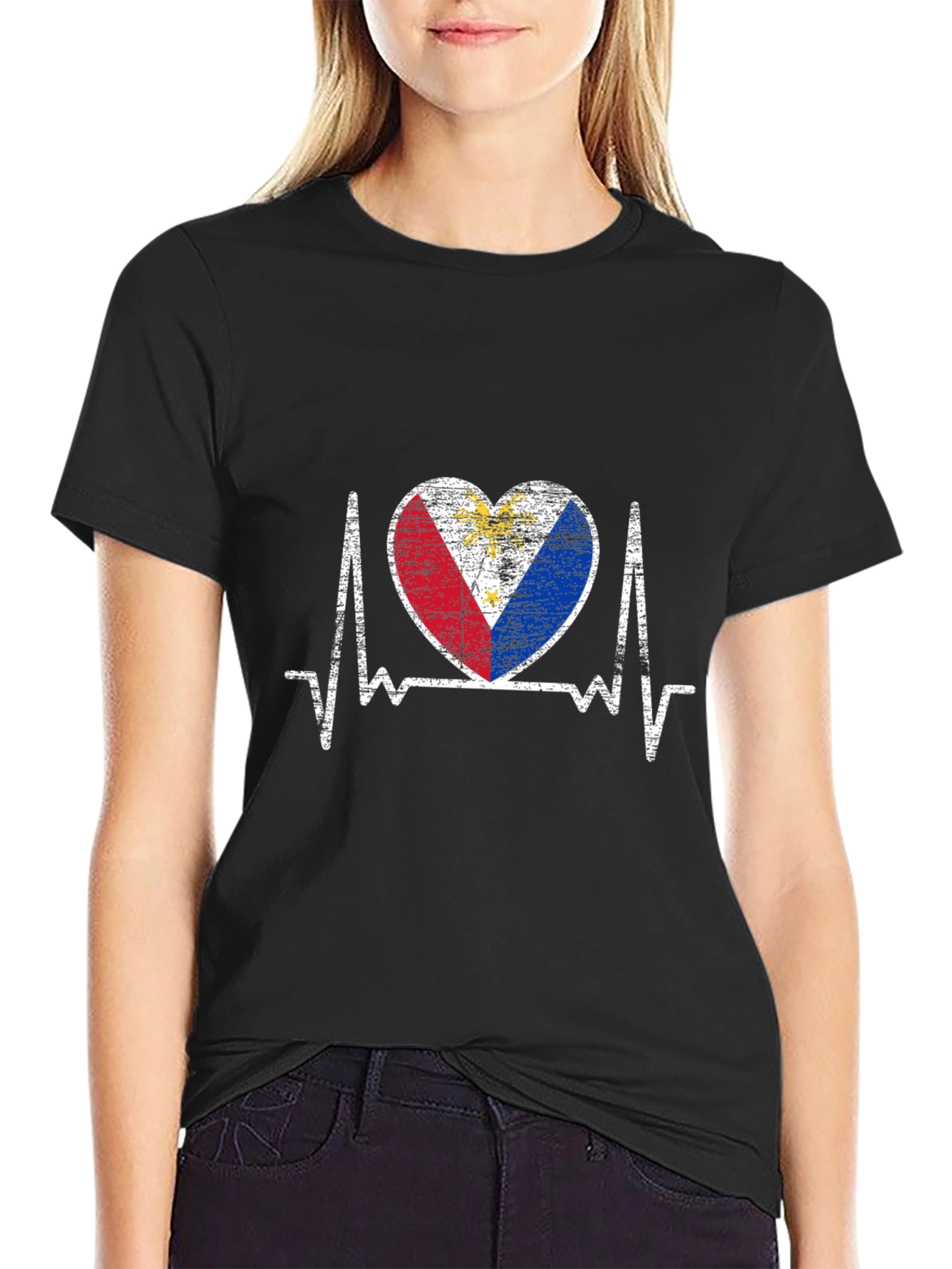 Philippines Flag Heartbeat T-Shirt