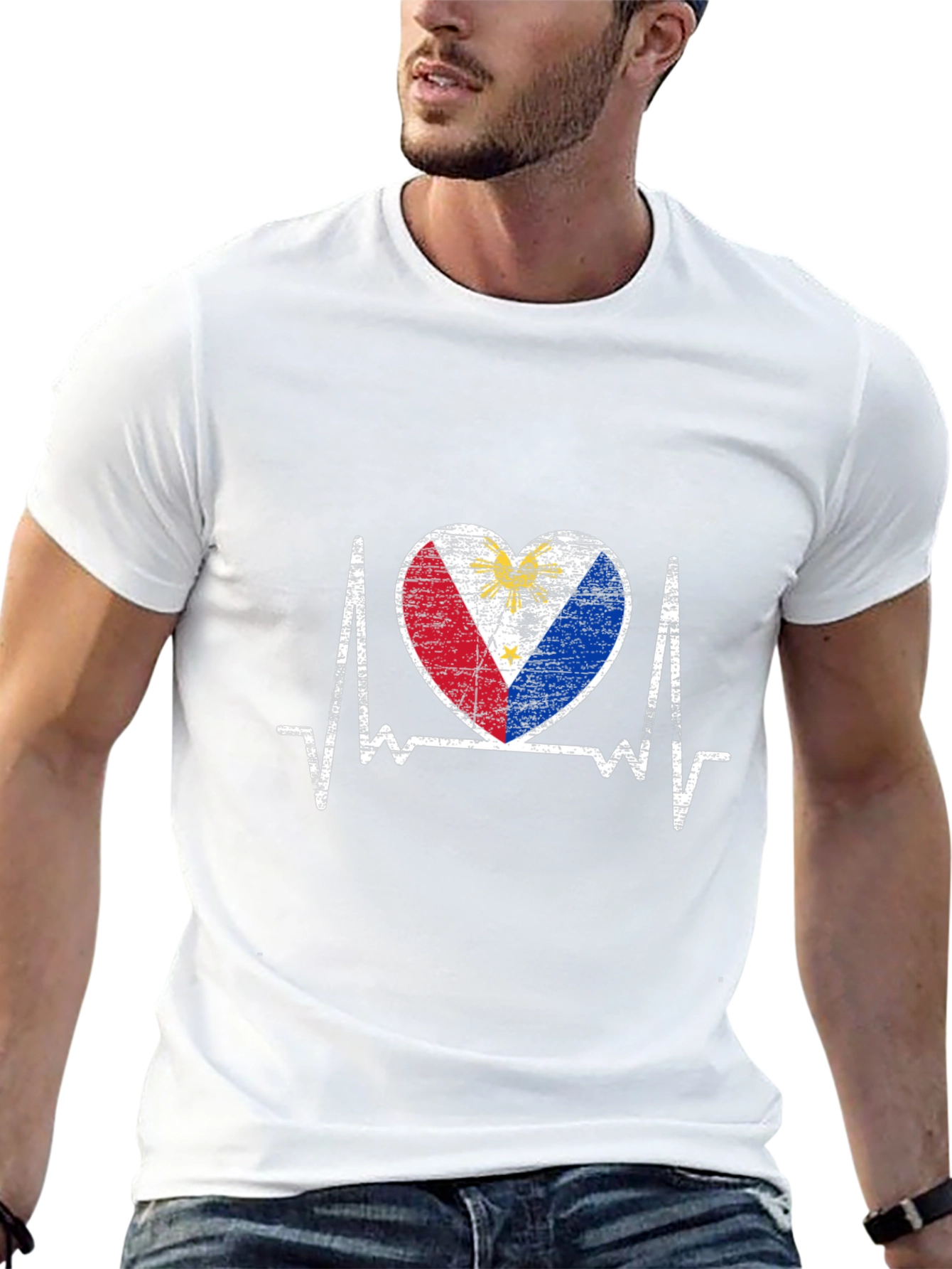 Philippines Flag Heartbeat T-Shirt