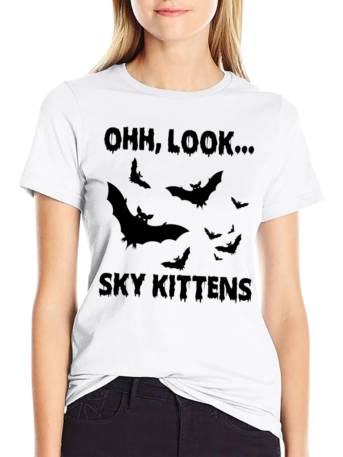 Sky Kittens Bat T-Shirt - Halloween Style