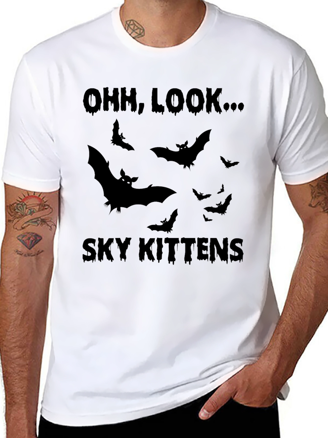 Sky Kittens Bat T-Shirt - Halloween Style