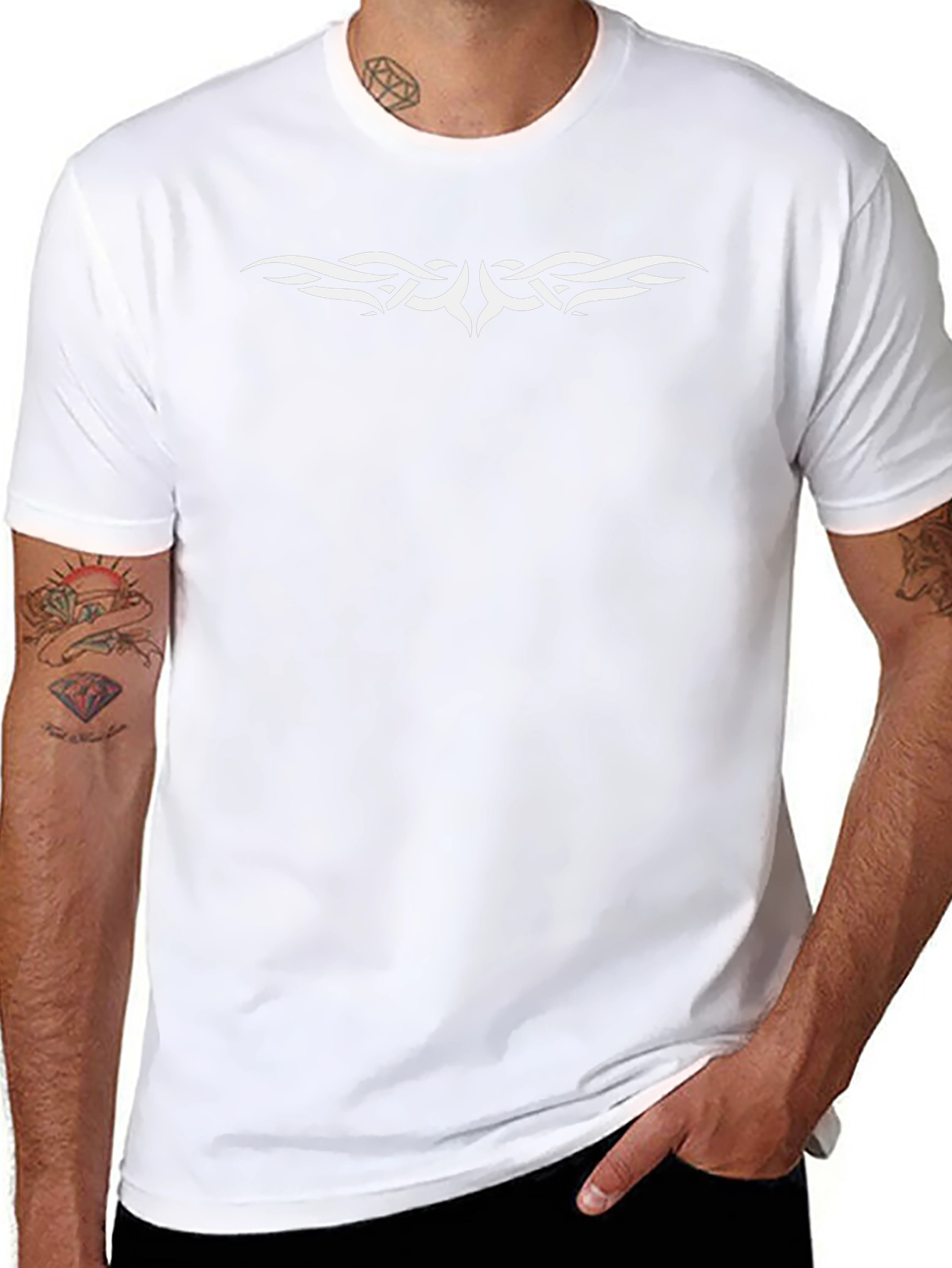 Tribal Design Black T-Shirt - Casual Fashion