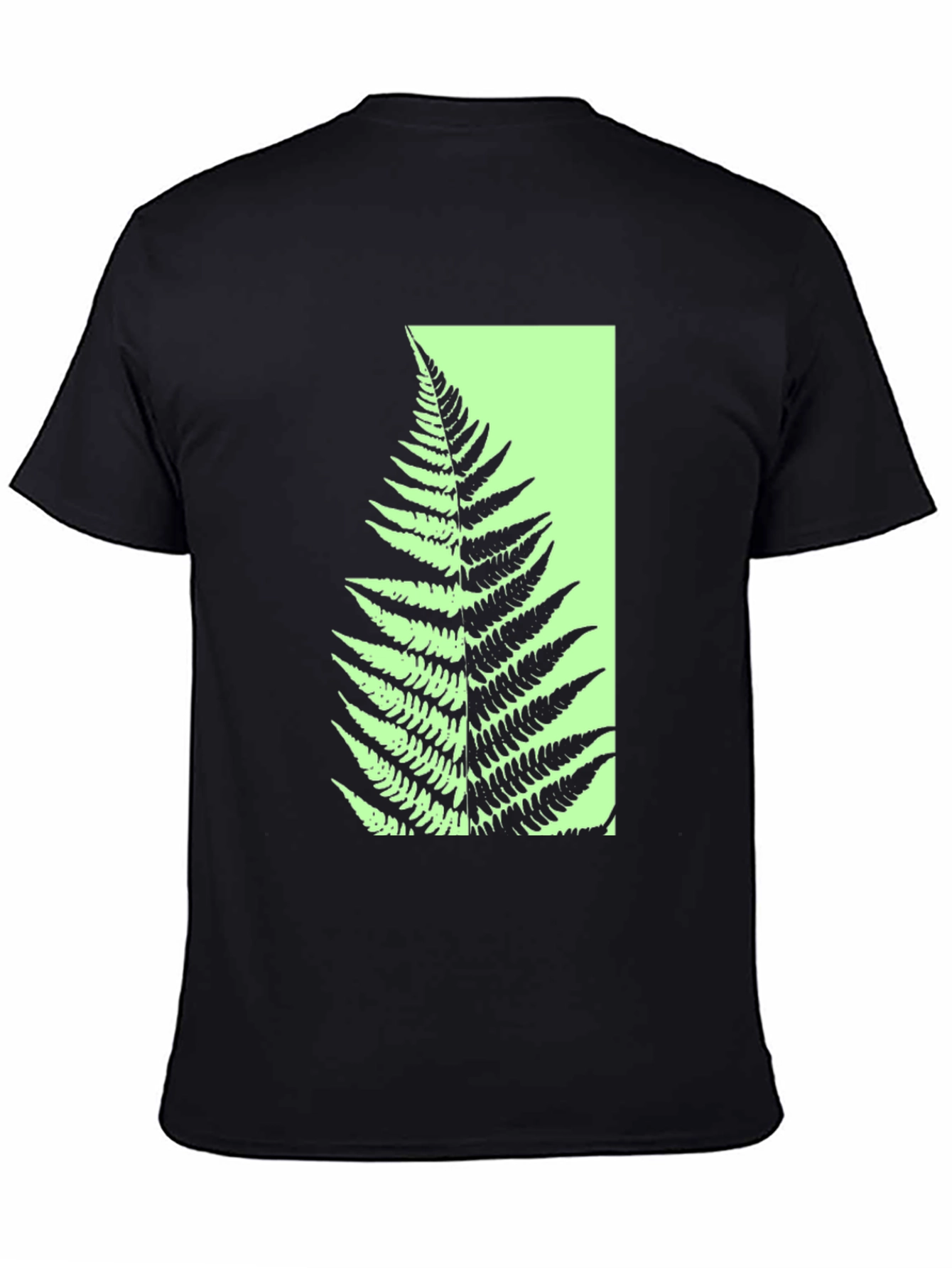 Botanical Fern Graphic Tee - Black Cotton Blend