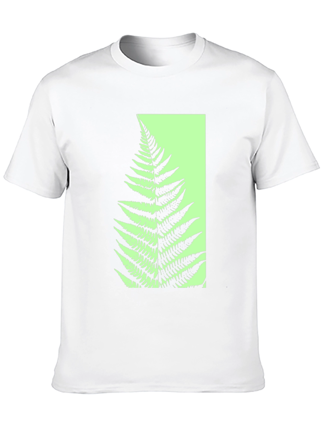 Botanical Fern Graphic Tee - Black Cotton Blend