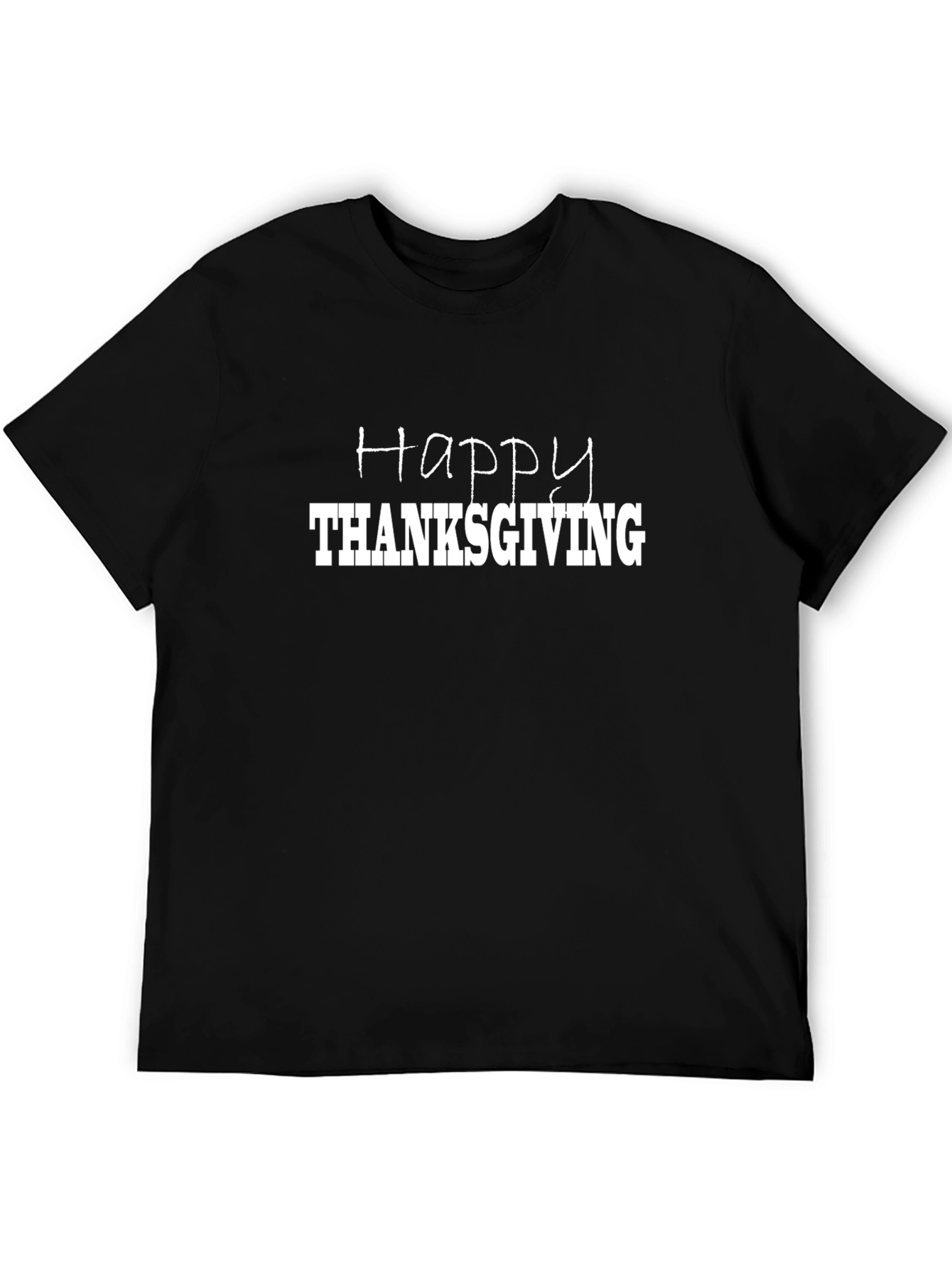 Happy Thanksgiving T-Shirt - Black Holiday Tee