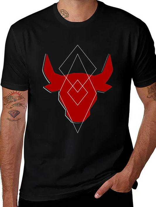 Abstract Bull Graphic Tee - Modern Menswear