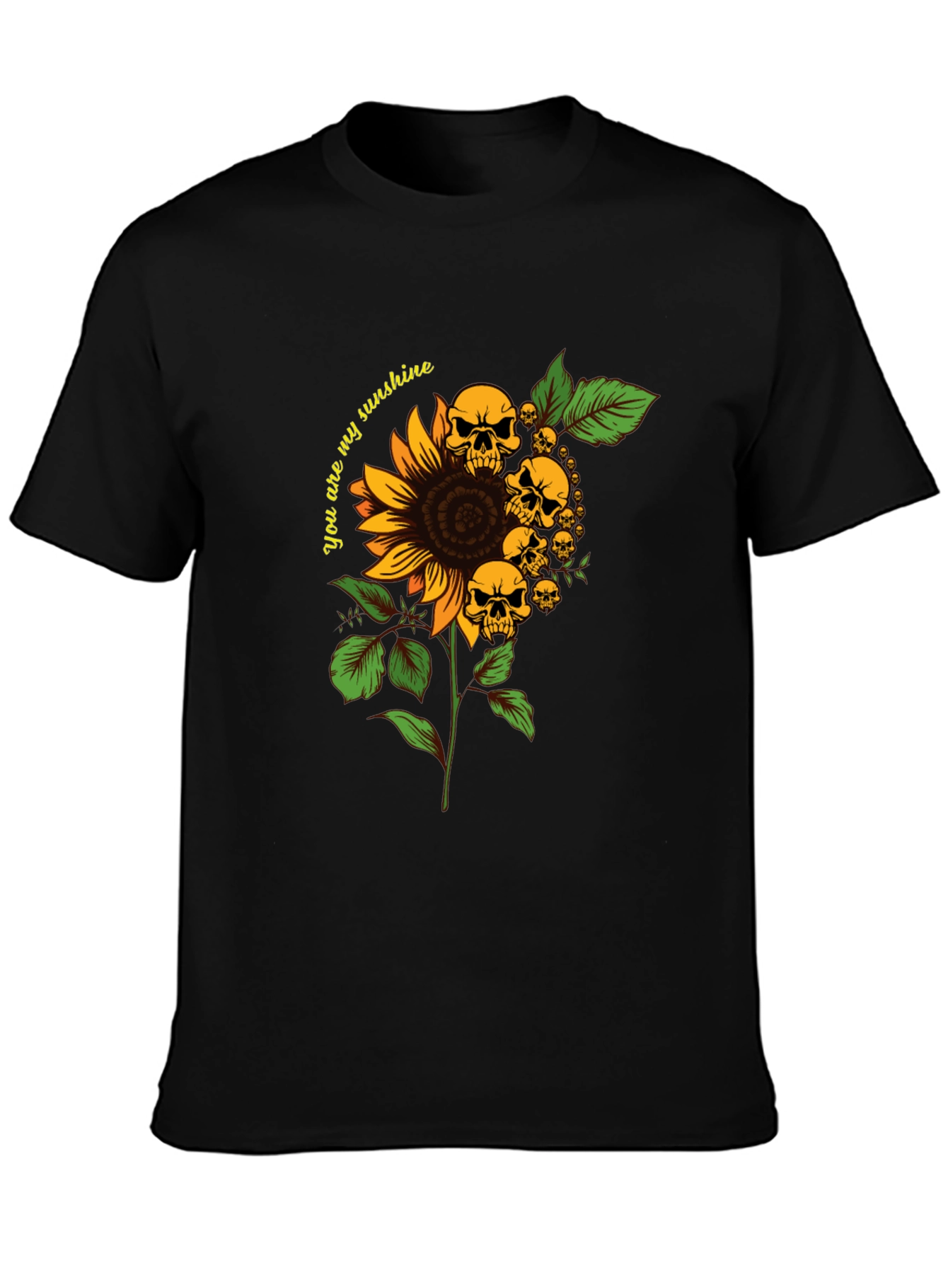 Skull Sunflower Graphic T-Shirt