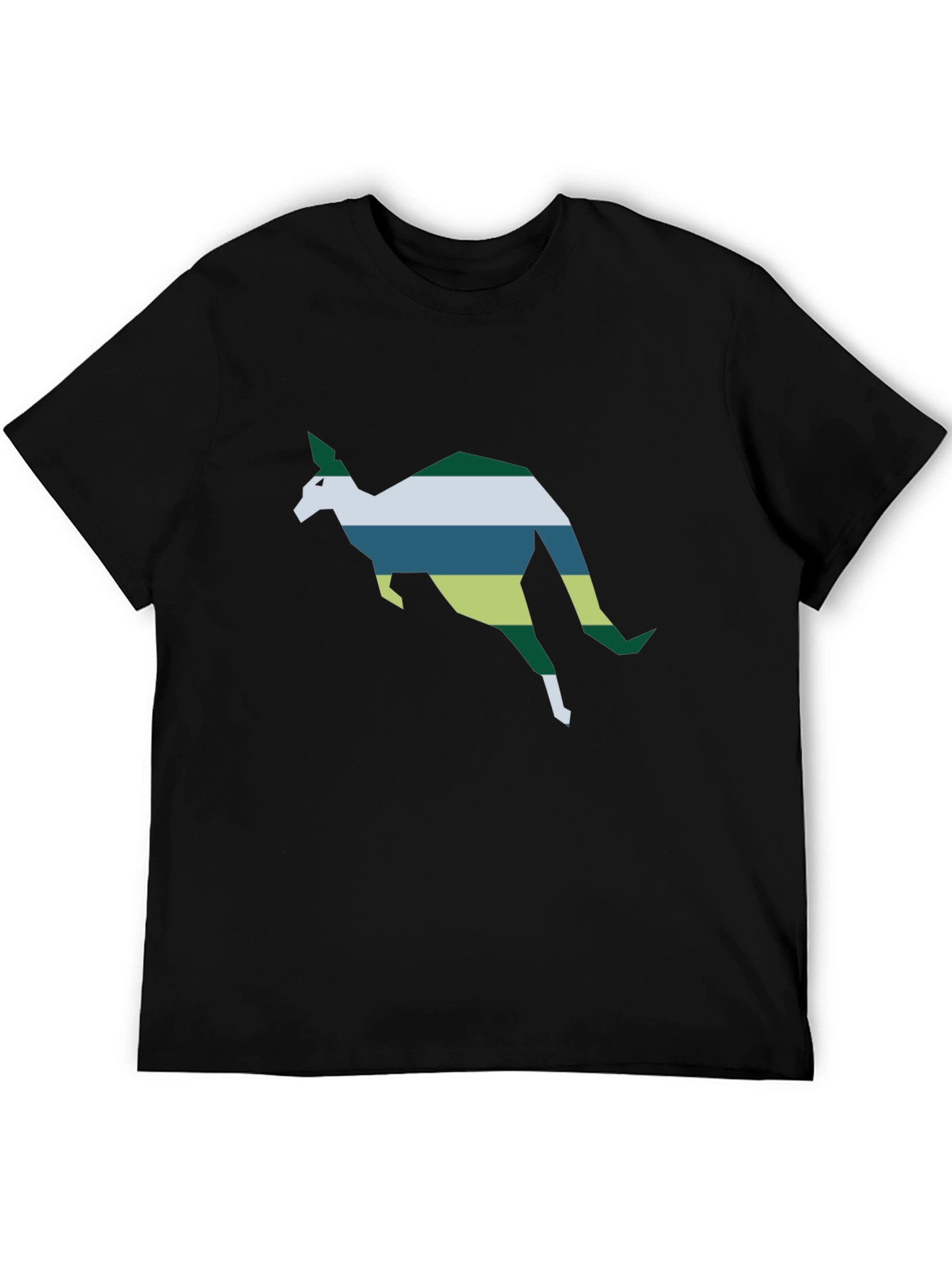 Geometric Kangaroo Tee - Stylish Black Cotton Shirt