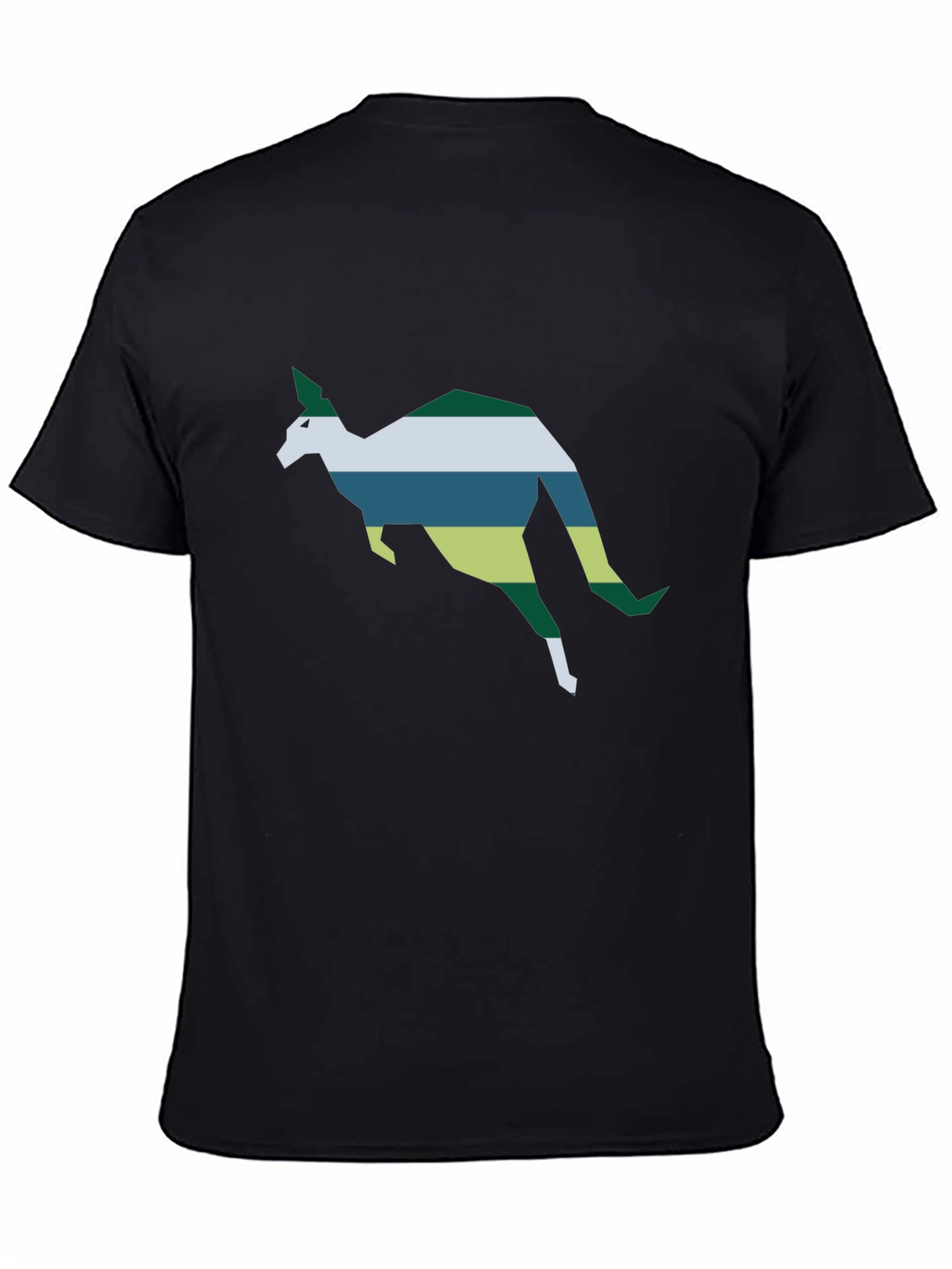 Geometric Kangaroo Tee - Stylish Black Cotton Shirt