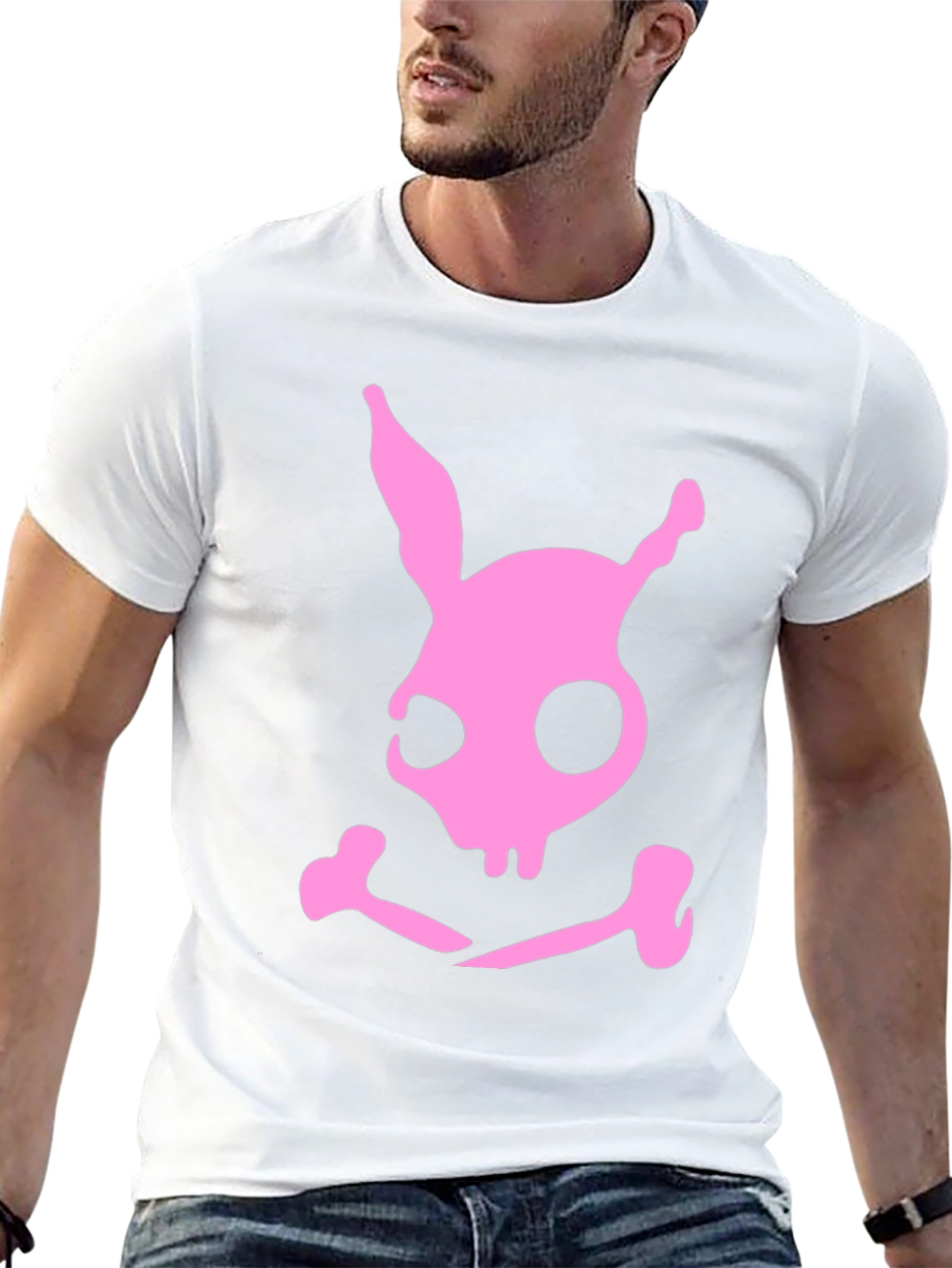 Skull Bunny Graphic T-Shirt - Black