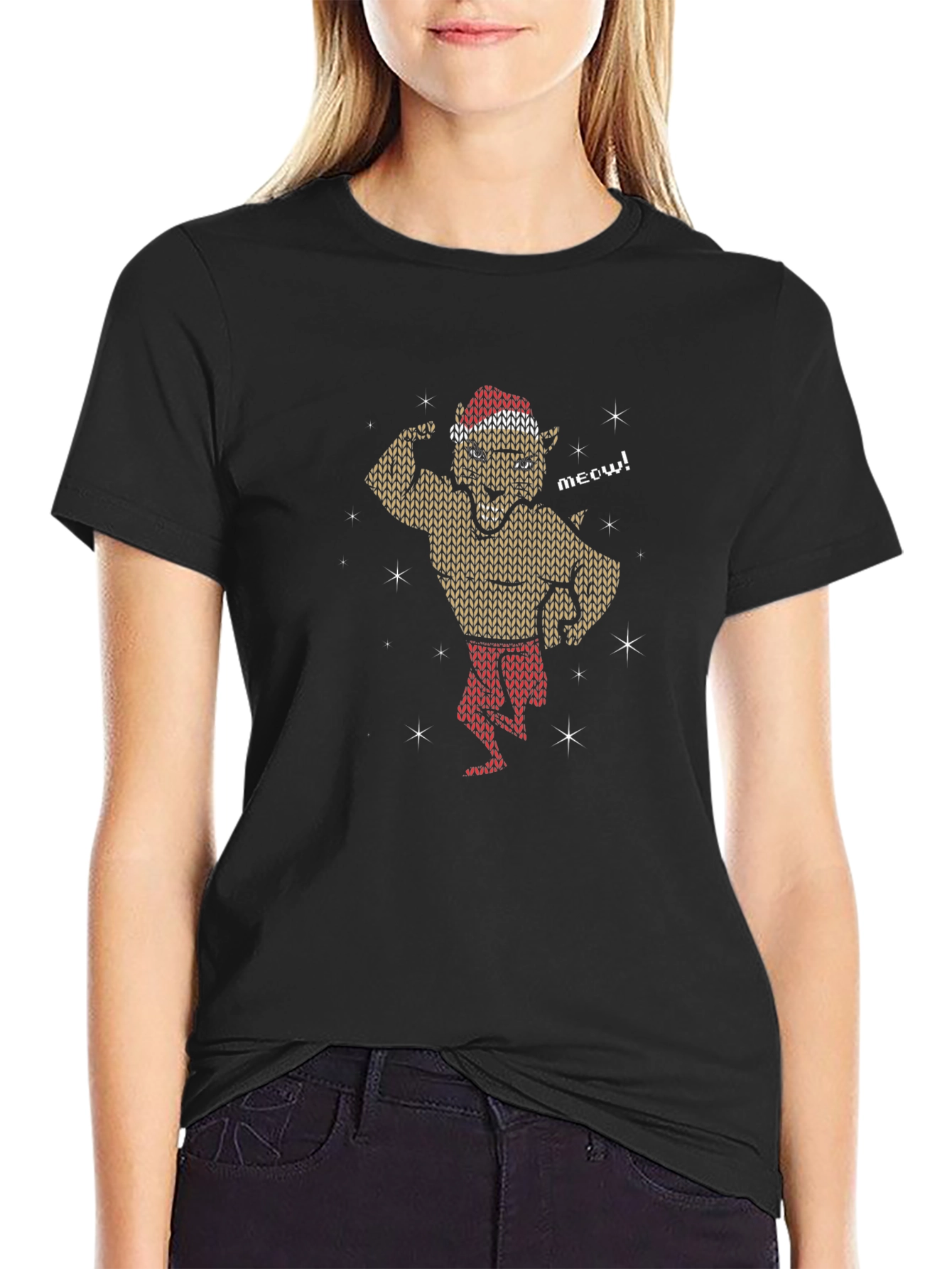 Festive Feline Flex Mens T-Shirt