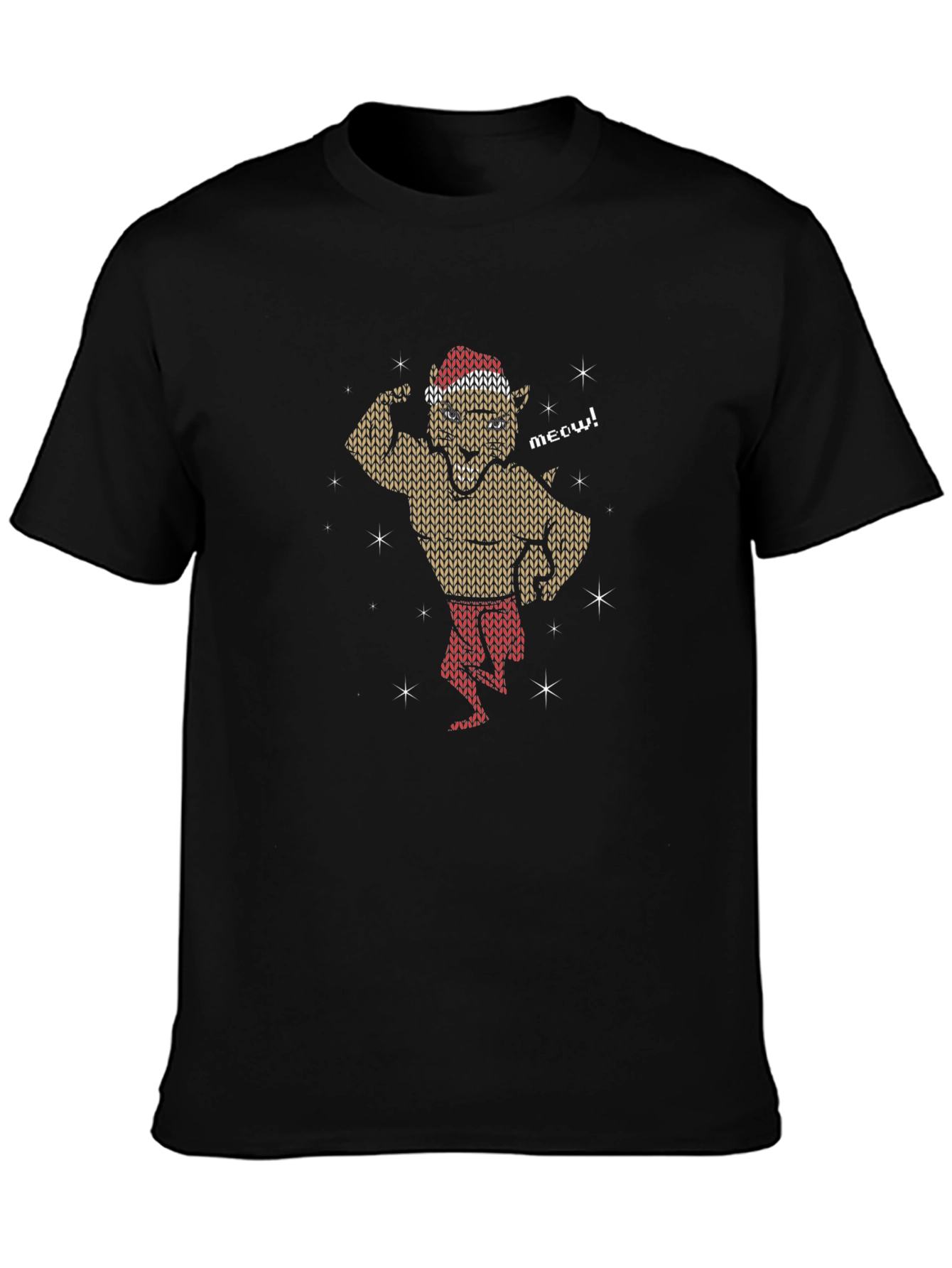 Festive Feline Flex Mens T-Shirt