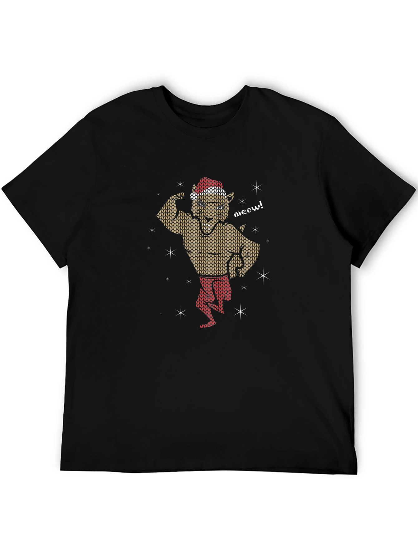 Festive Feline Flex Mens T-Shirt