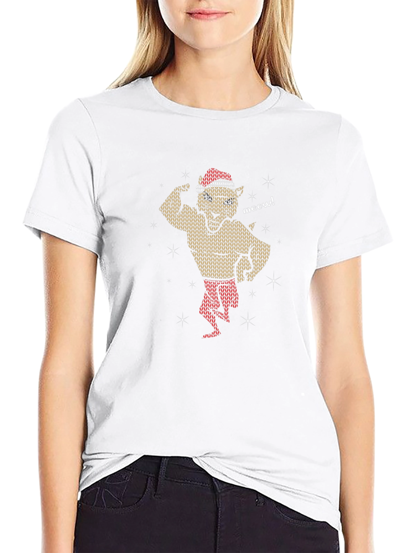 Festive Feline Flex Mens T-Shirt