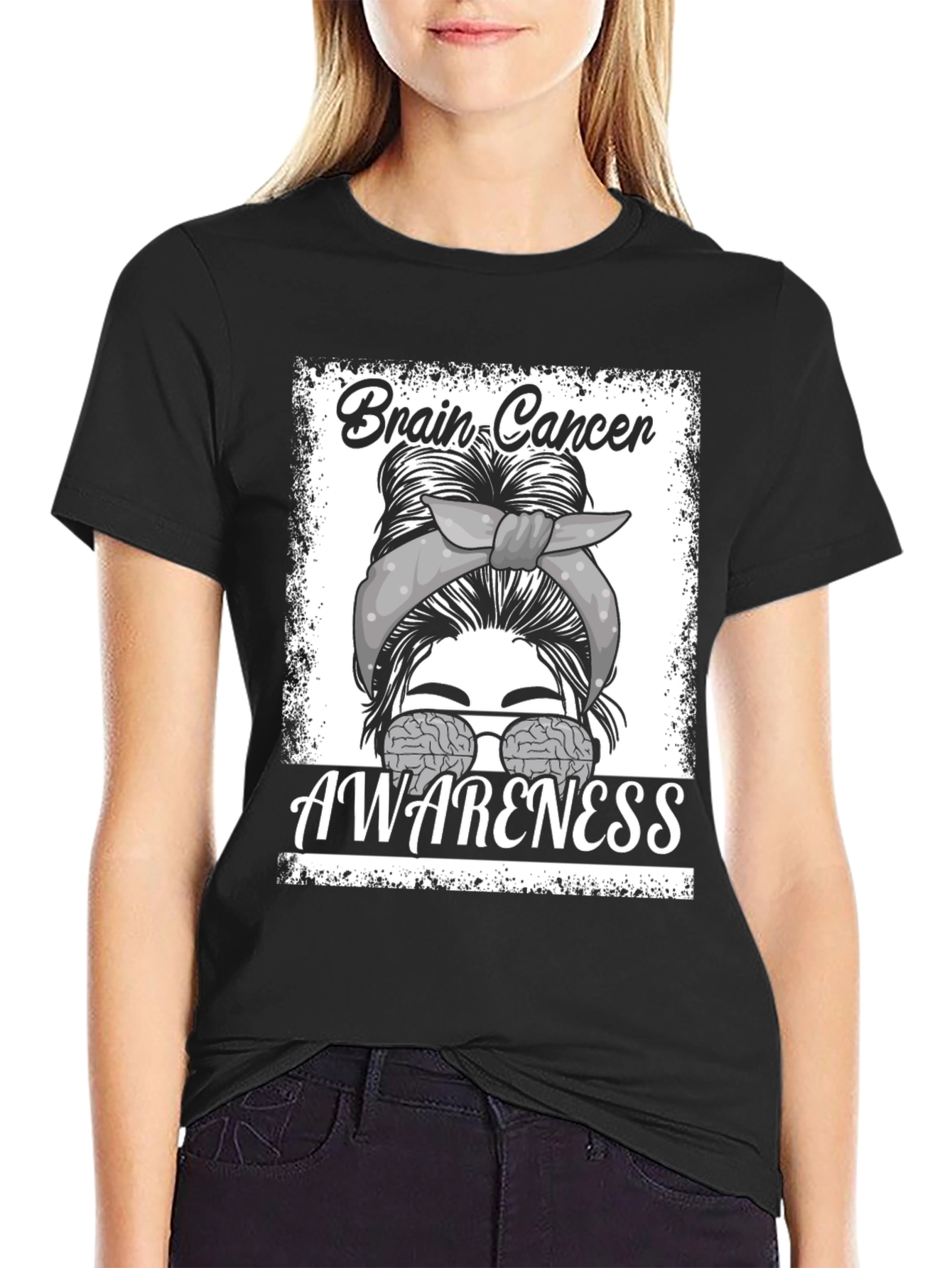 Brain Cancer Awareness Graphic T-Shirt
