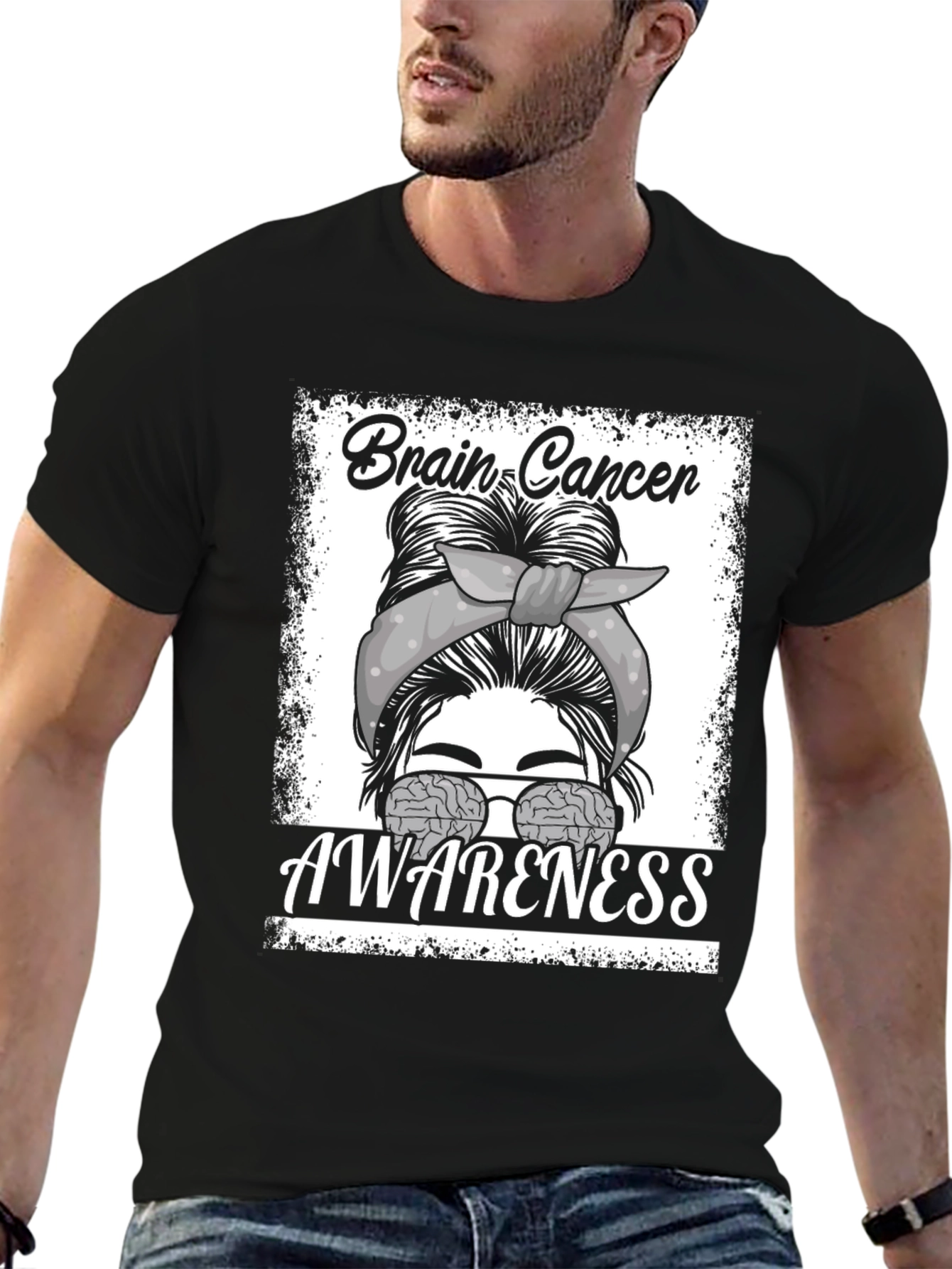 Brain Cancer Awareness Graphic T-Shirt