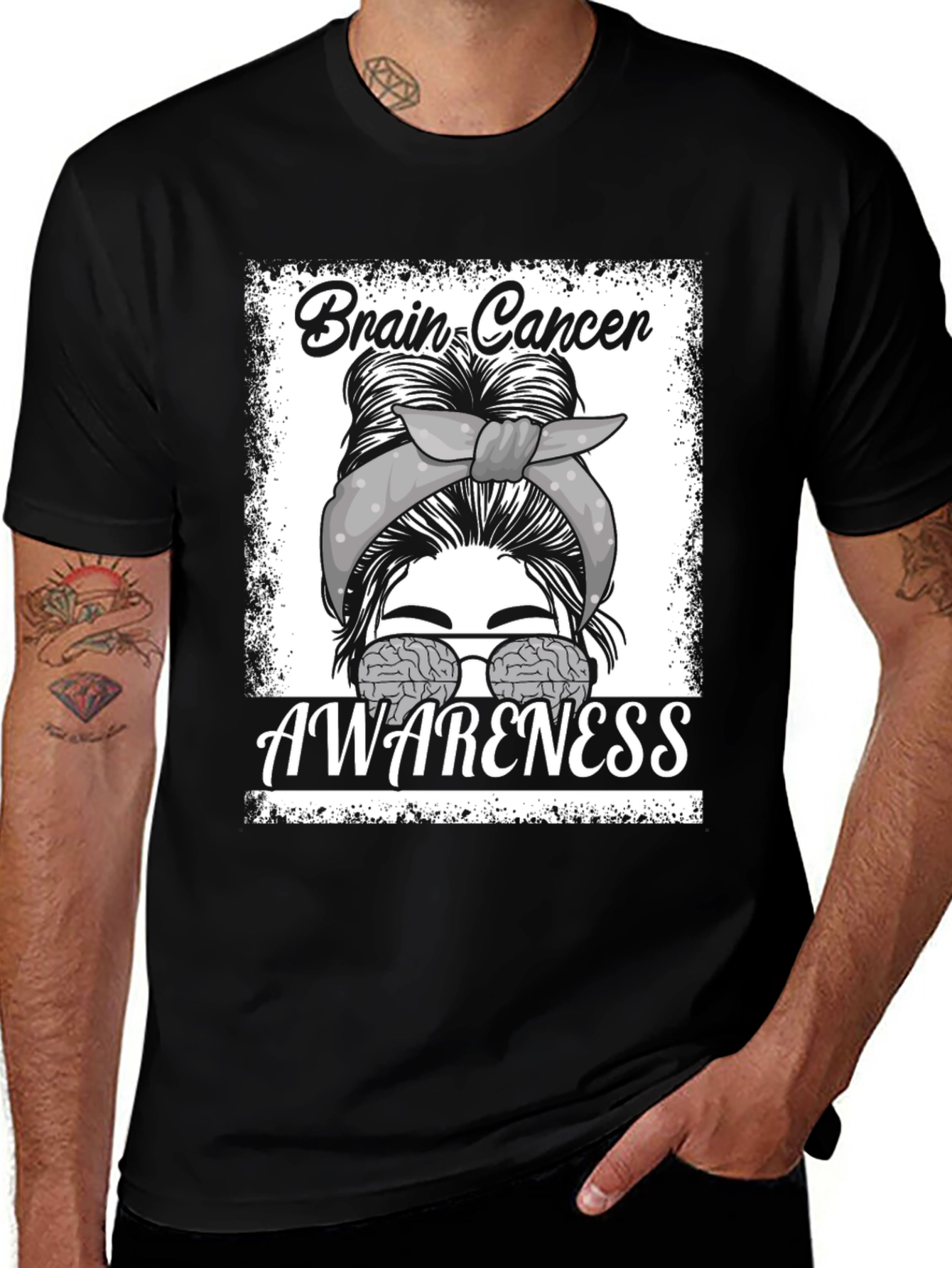 Brain Cancer Awareness Graphic T-Shirt