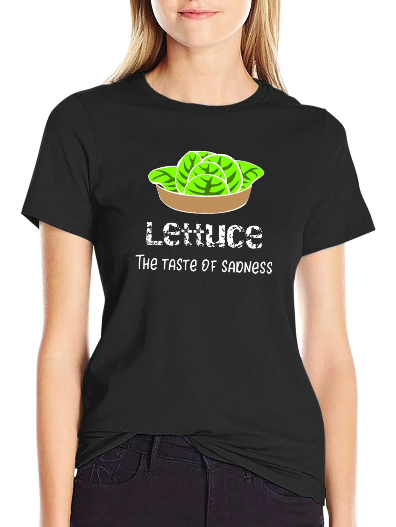 Lettuce Taste of Sadness Black T-Shirt