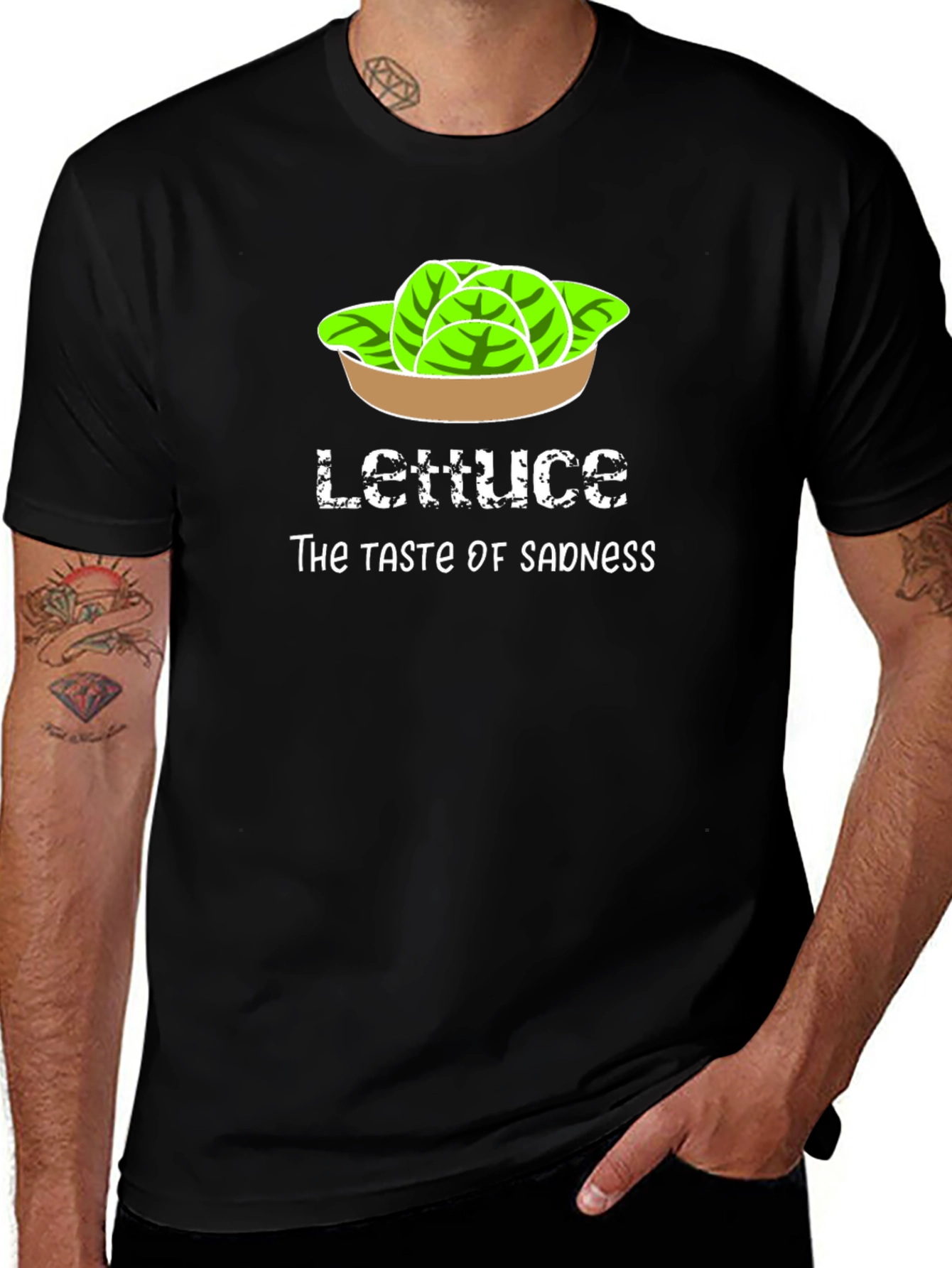 Lettuce Taste of Sadness Black T-Shirt