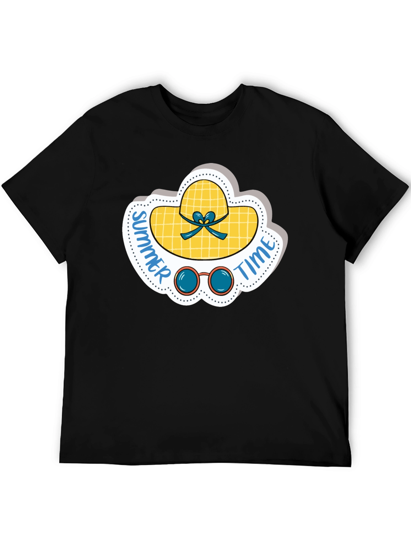 Summer Time Graphic Tee - Black Cotton Shirt