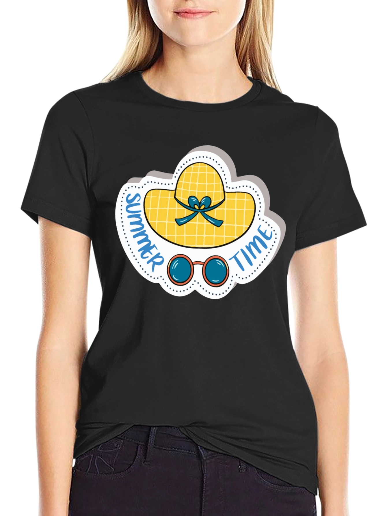 Summer Time Graphic Tee - Black Cotton Shirt
