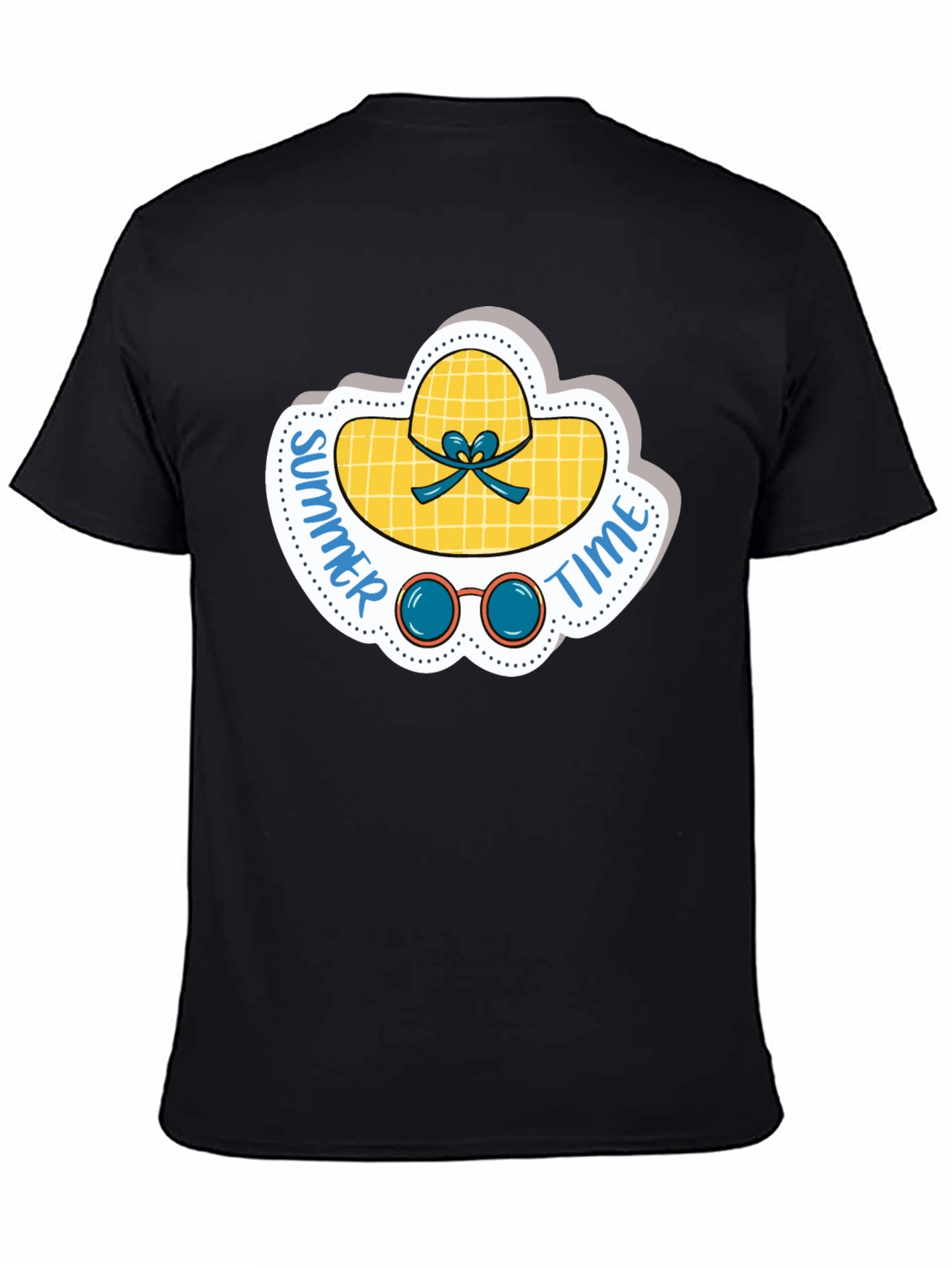 Summer Time Graphic Tee - Black Cotton Shirt